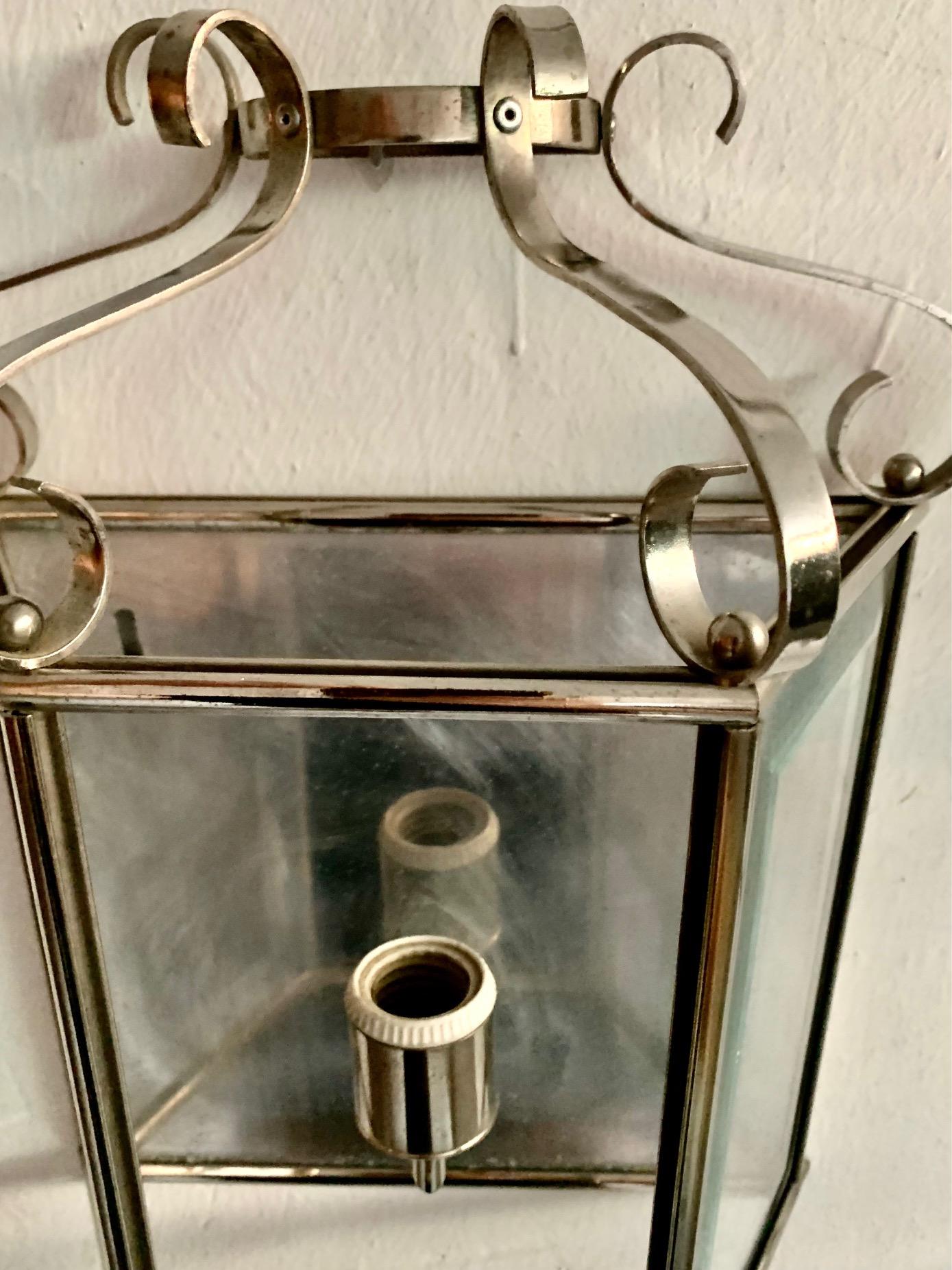 Pair 1960's Wall Sconces in Chromed Metal and Glass For Sale 2