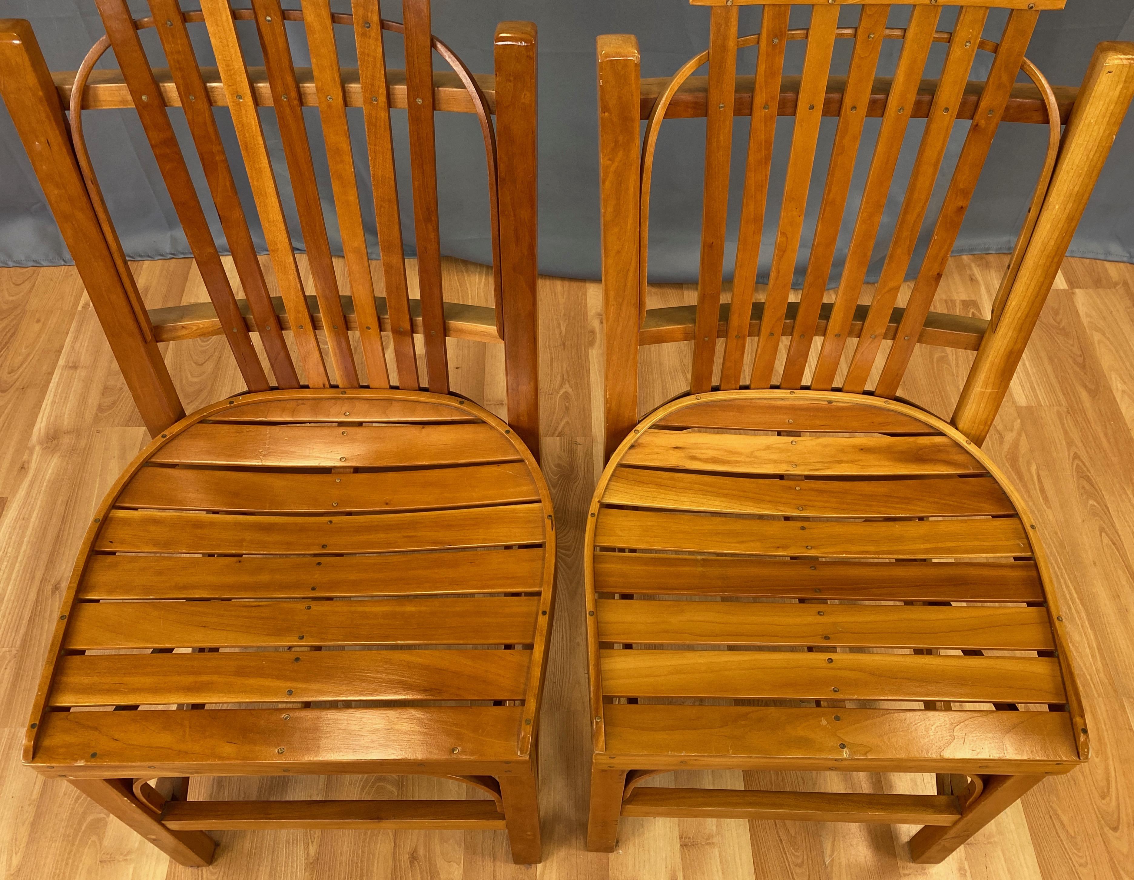 Wood Pair of 1970s Amish Dining or Side Chairs