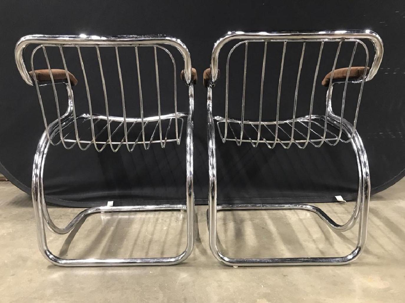 Mid-Century Modern Paire de chaises cantilever Gastone Rinaldi en porte-à-faux des années 1970
