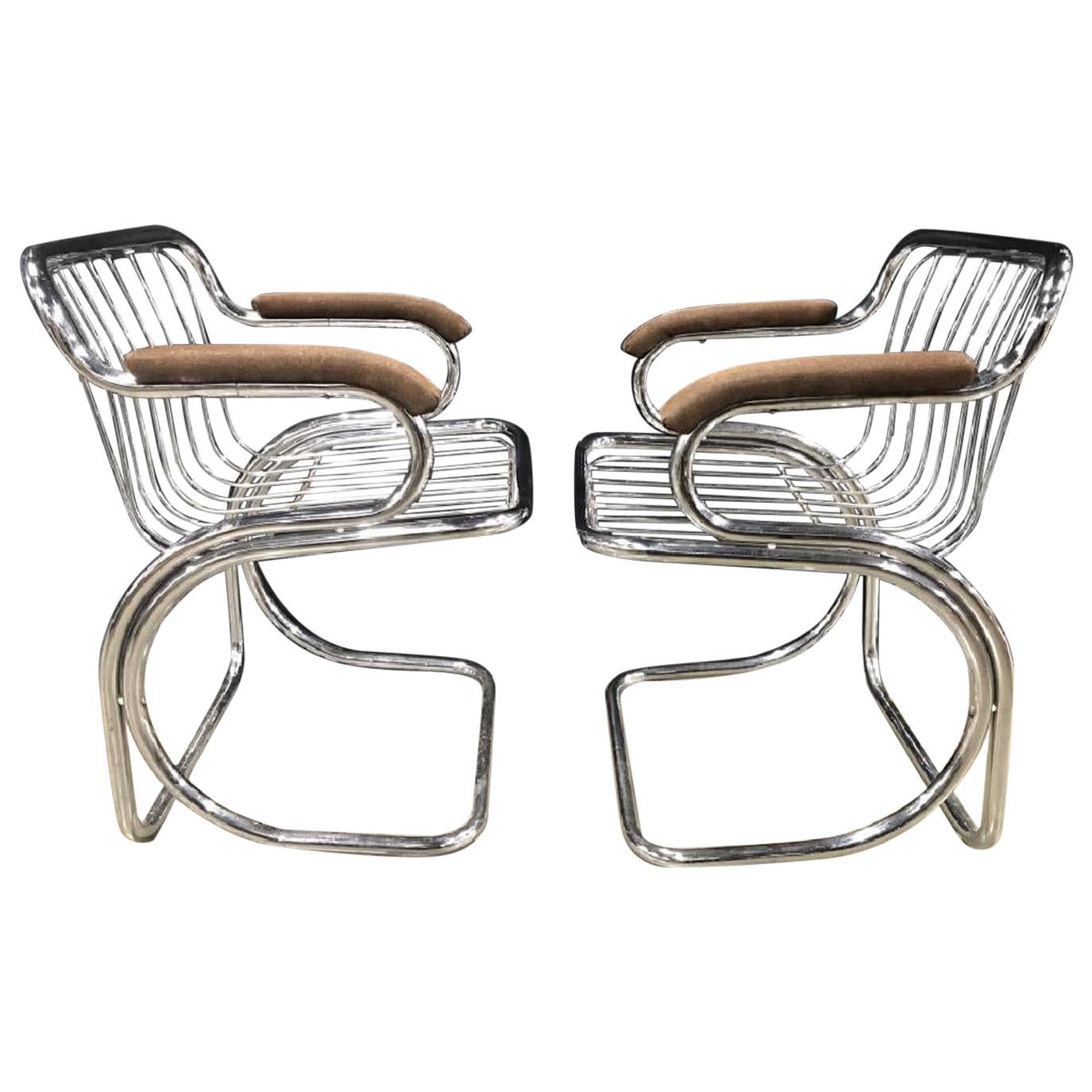 Pair of 1970s Gastone Rinaldi Cantilever Chairs