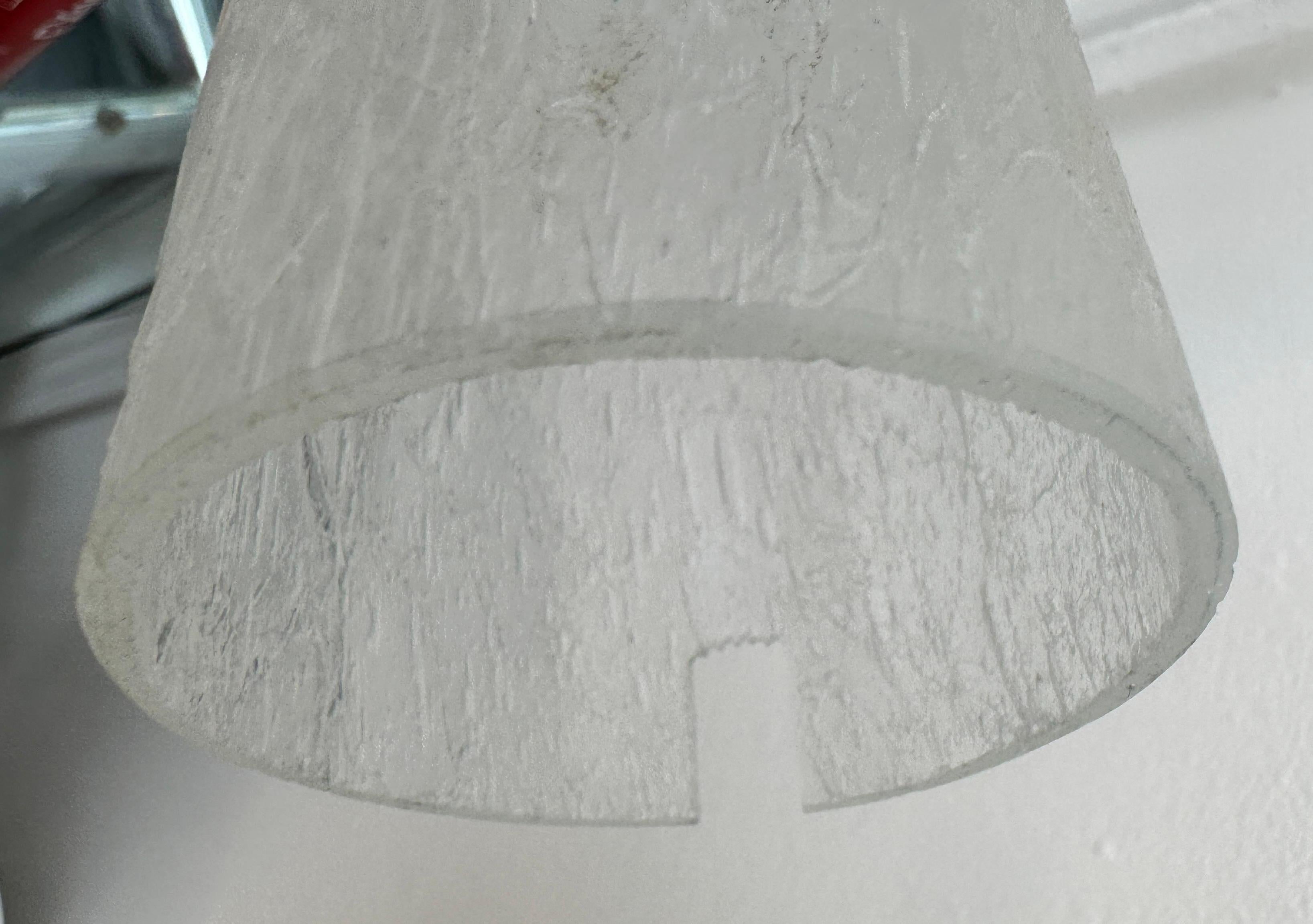 Pair 1970s German Tubular Frosted Glass Wall Lights Sconces Doria Leuchten Style For Sale 13