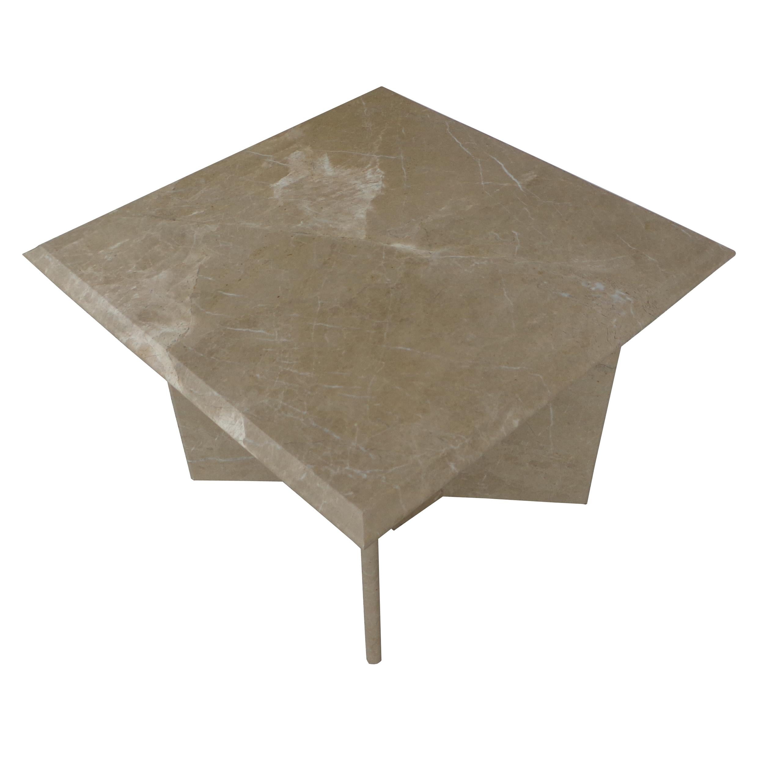 Mid-Century Modern Pair 1970s Italian Travertine Pedestal Side Tables For Sale