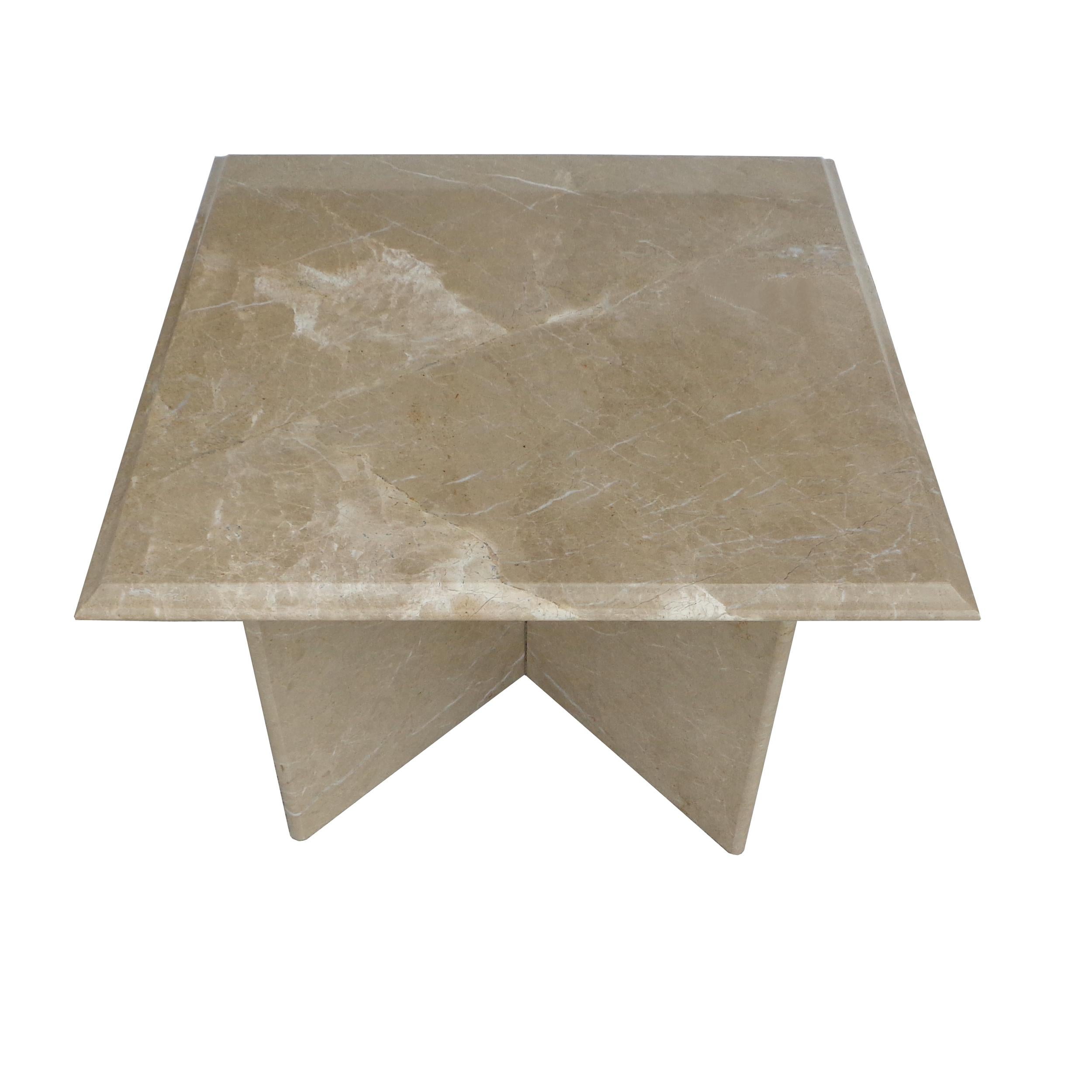 20th Century Pair 1970s Italian Travertine Pedestal Side Tables For Sale