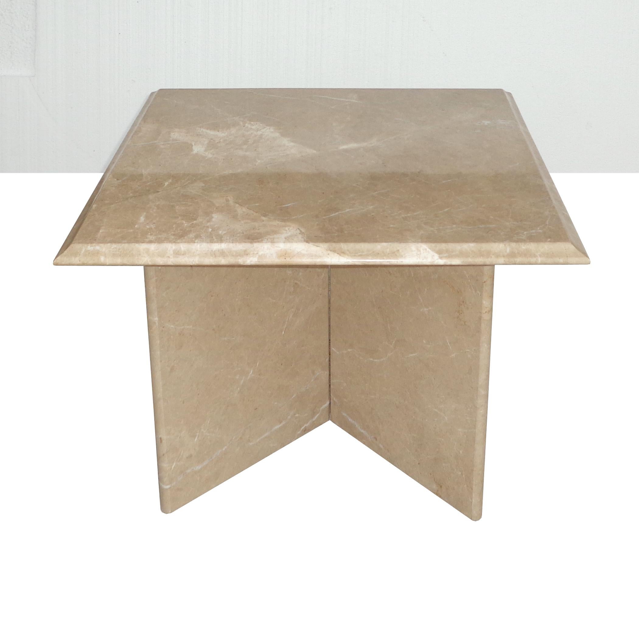 Pair 1970s Italian Travertine Pedestal Side Tables For Sale 1