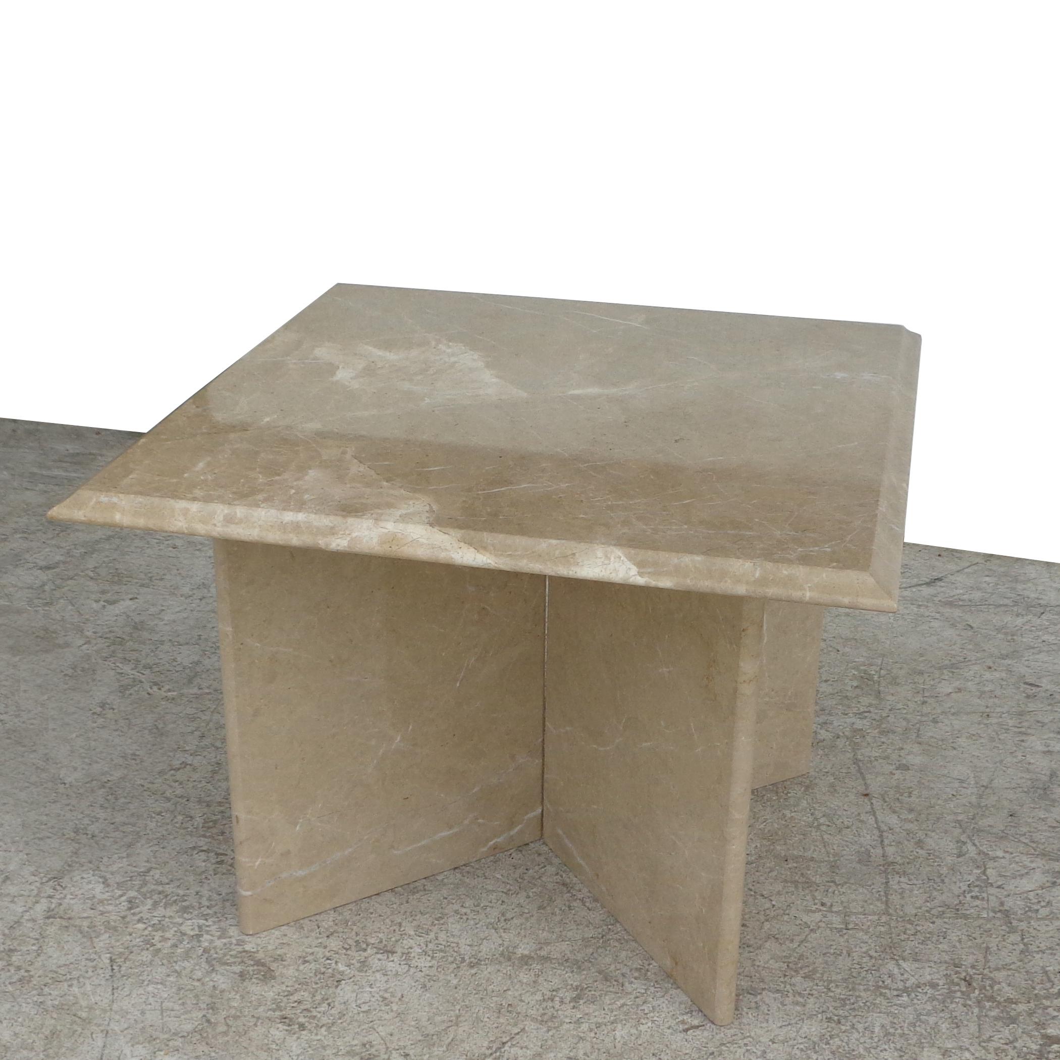 Pair 1970s Italian Travertine Pedestal Side Tables For Sale 2
