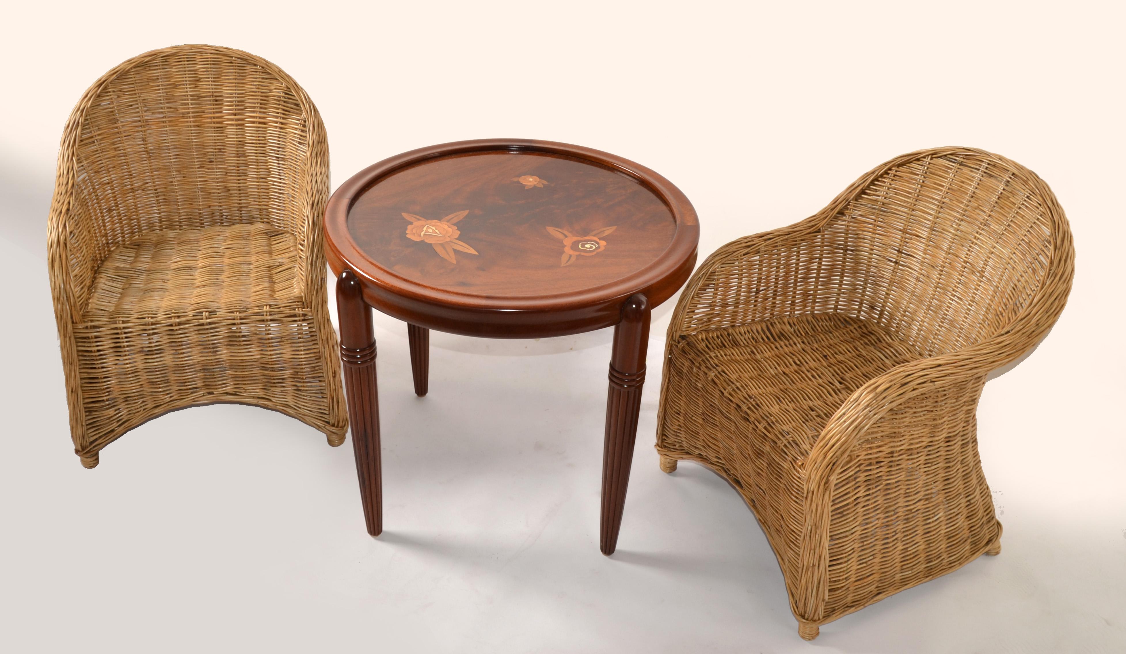 Americano Coppia di sedie da salotto in rattan per bambini in stile bohémien degli anni '70, realizzate a mano in stile metà del secolo scorso. in vendita