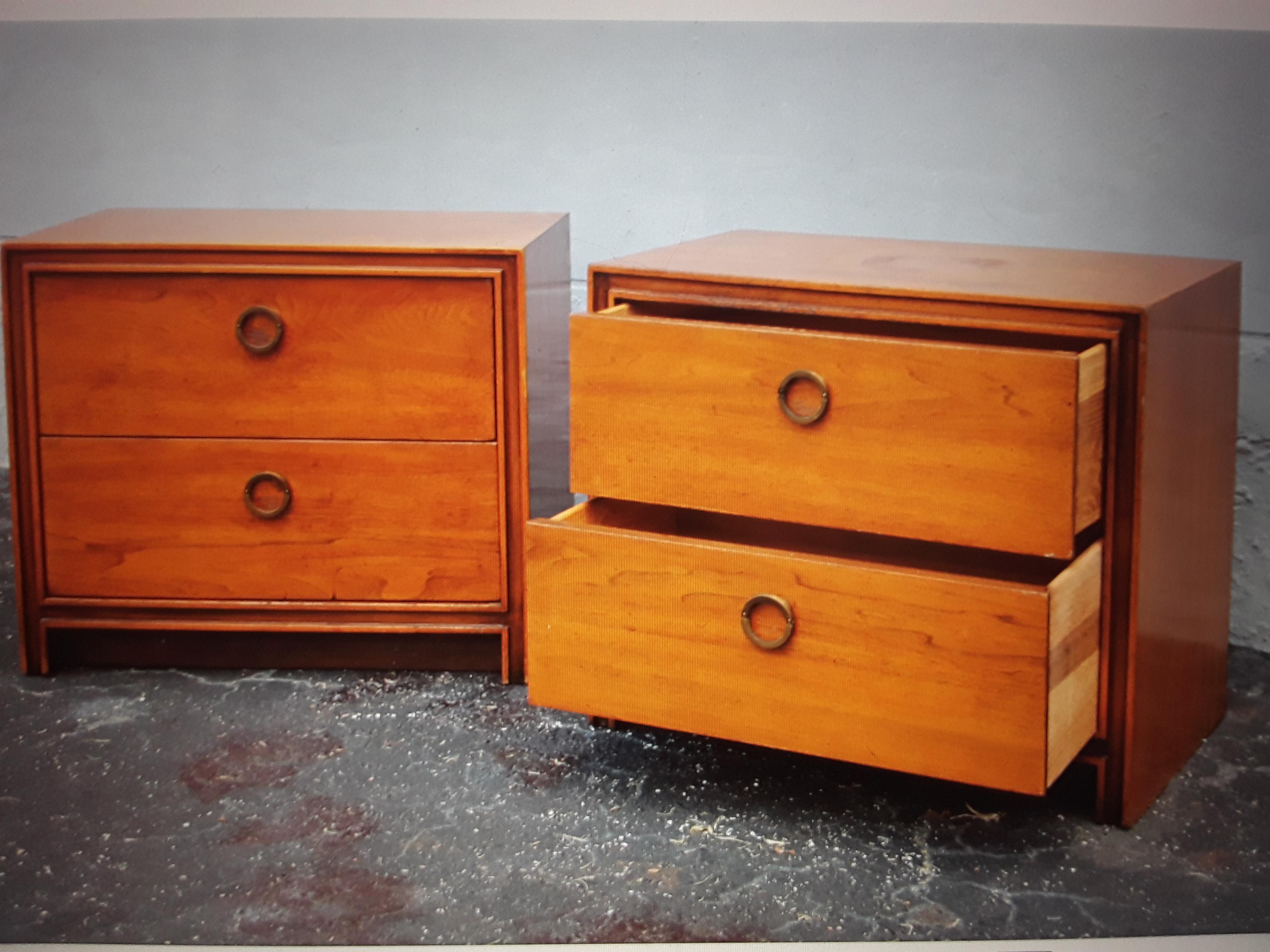 Pair 1970's Medium Toned Mid Century Nightstands/ End Tables In Good Condition For Sale In Opa Locka, FL