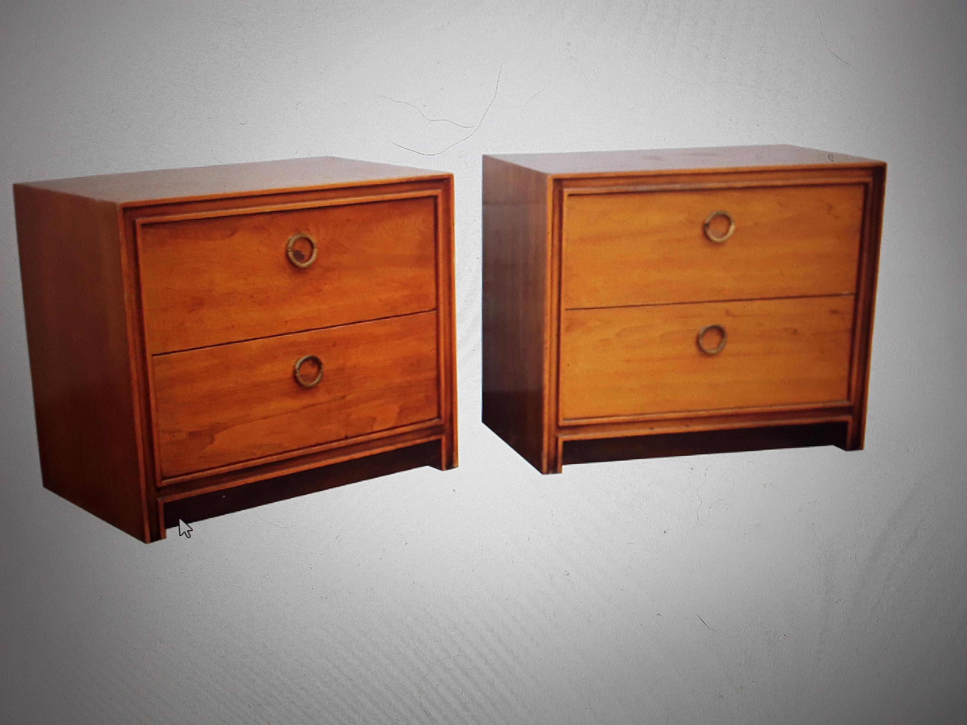 Pair 1970's Medium Toned Mid Century Nightstands/ End Tables For Sale 2