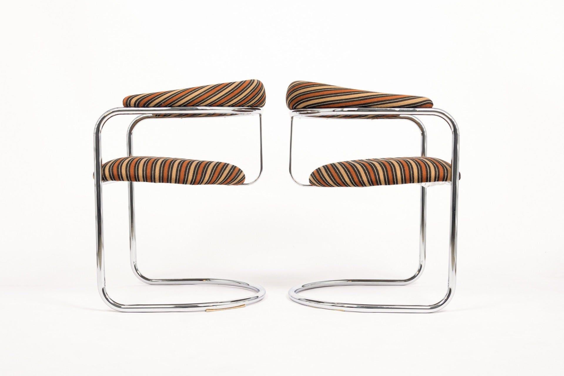 Mid-Century Modern Pair 1970s Mid Century Dining Chairs by Anton Lorenz for Thonet