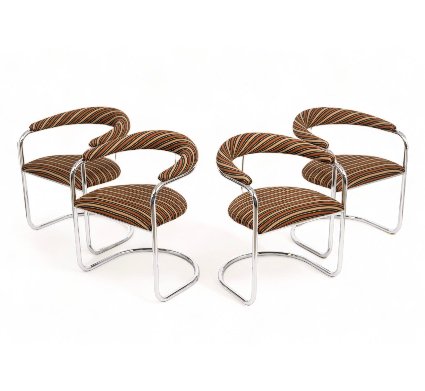 Fabric Pair 1970s Mid Century Dining Chairs by Anton Lorenz for Thonet