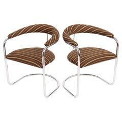 Pair 1970s Mid Century Dining Chairs by Anton Lorenz for Thonet