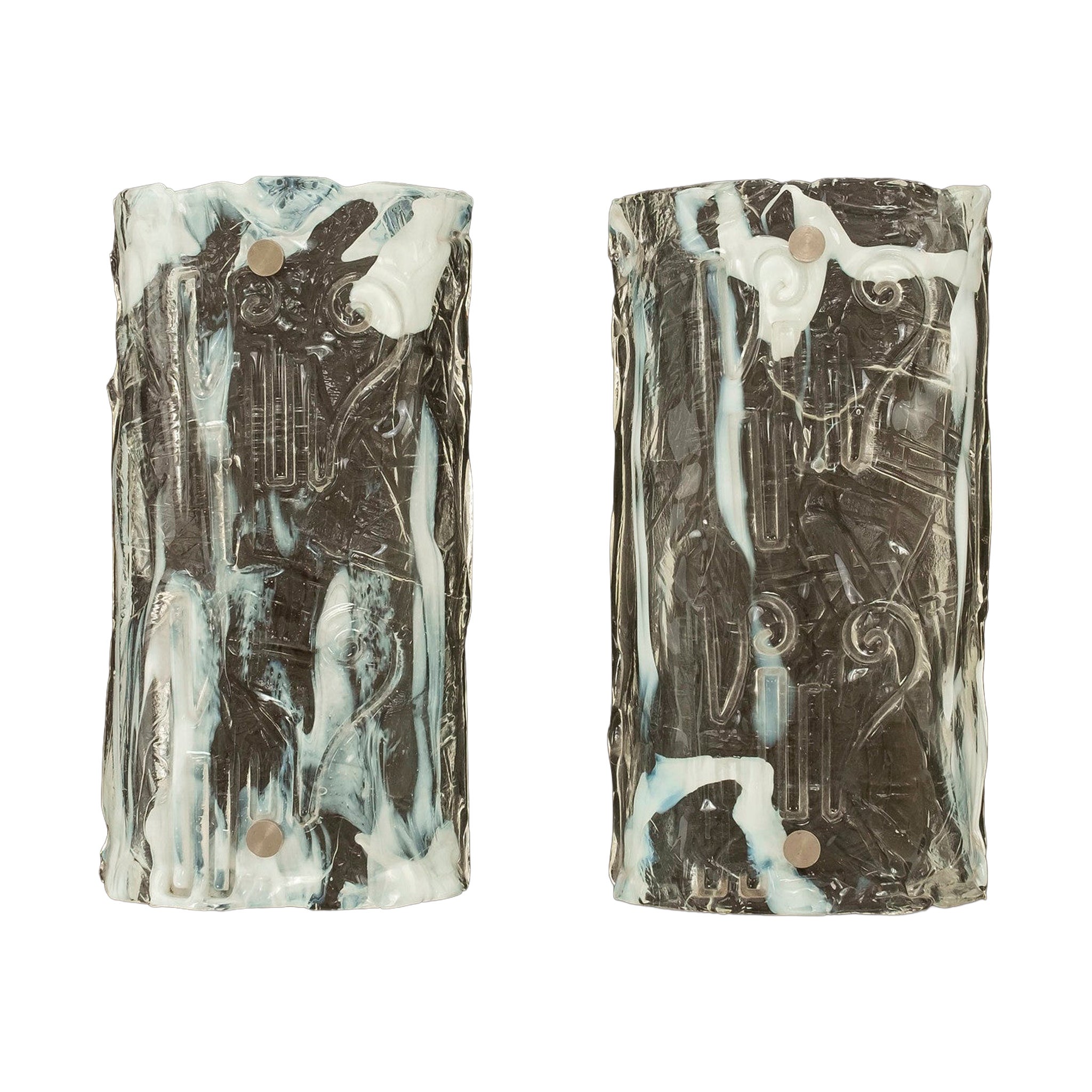 Pair 1970s Murano Glass Sconces