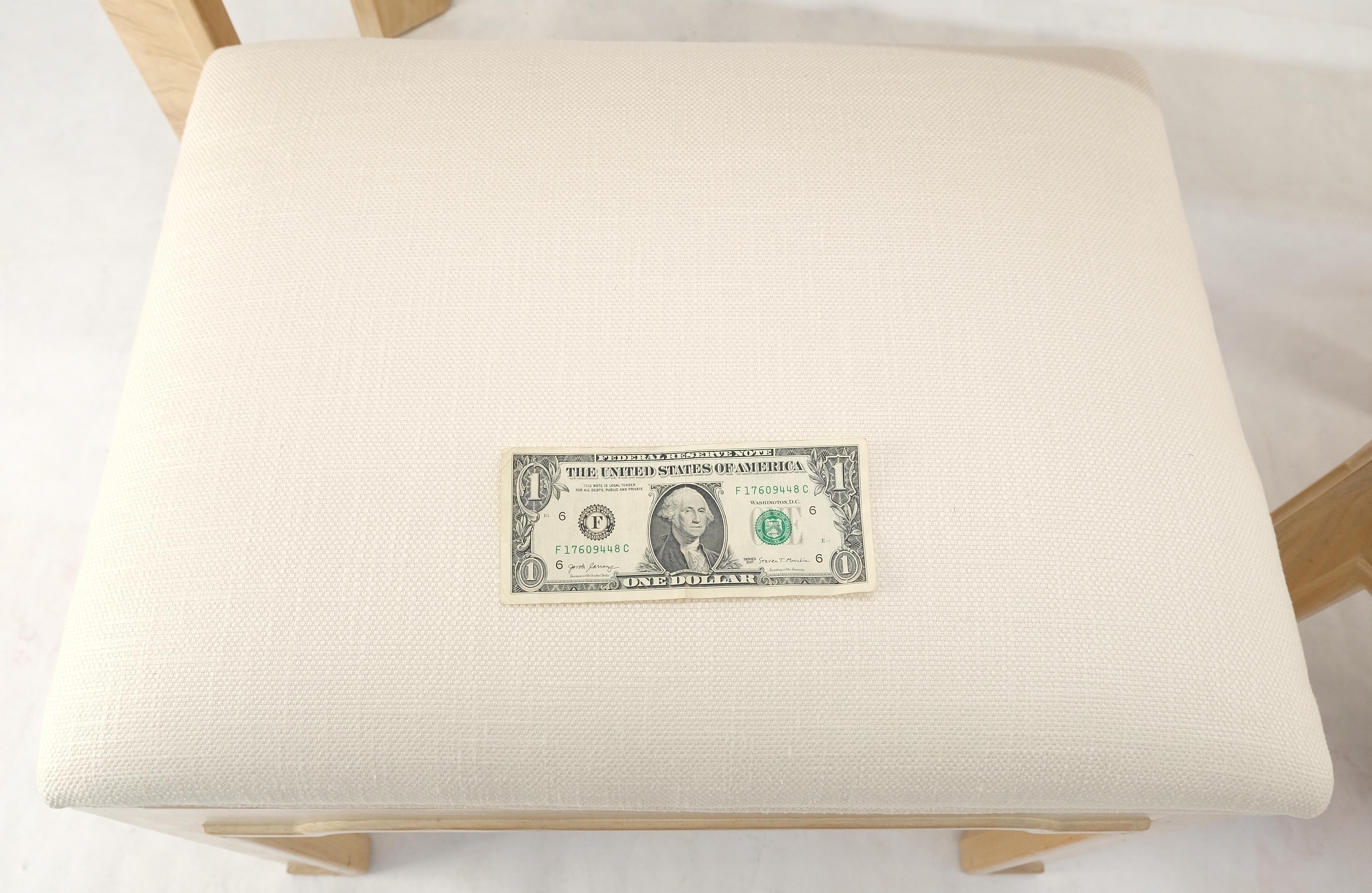 Pair 1970s Nesting Benches Matching Burl Console Sofa Table New Upholstery MINT! For Sale 5