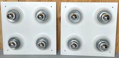 Pair 1970s of Four-Light Mod Wall Sconces or Chandeliers, Style of Verner Panton