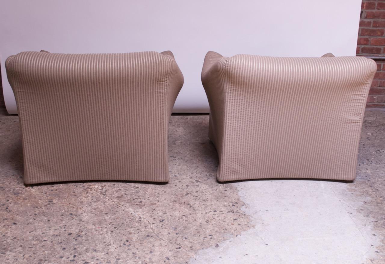 Pair 1970s Wide Tentazione Club Chairs by Mario Bellini for Cassina 3