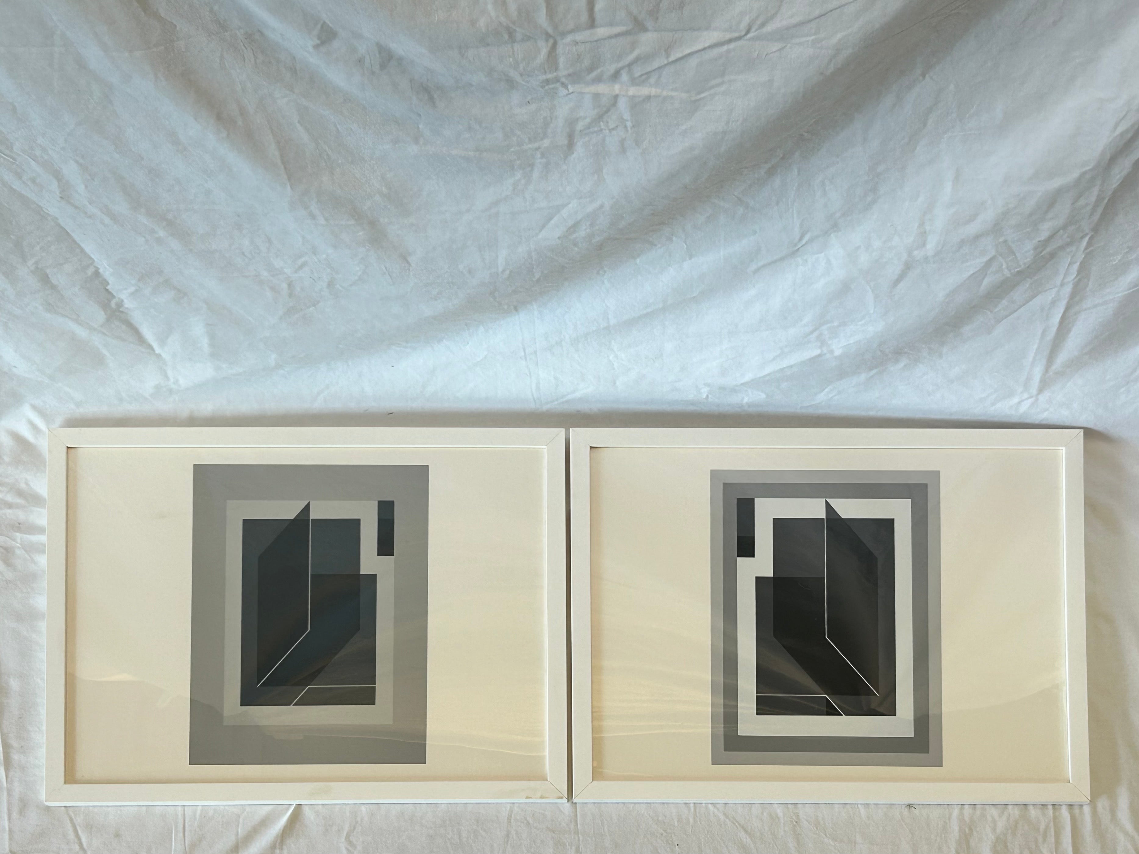 Bauhaus Pair 1972 Josef Albers Formulation Articulation Prints Harry Abrams Ives-Sillman For Sale