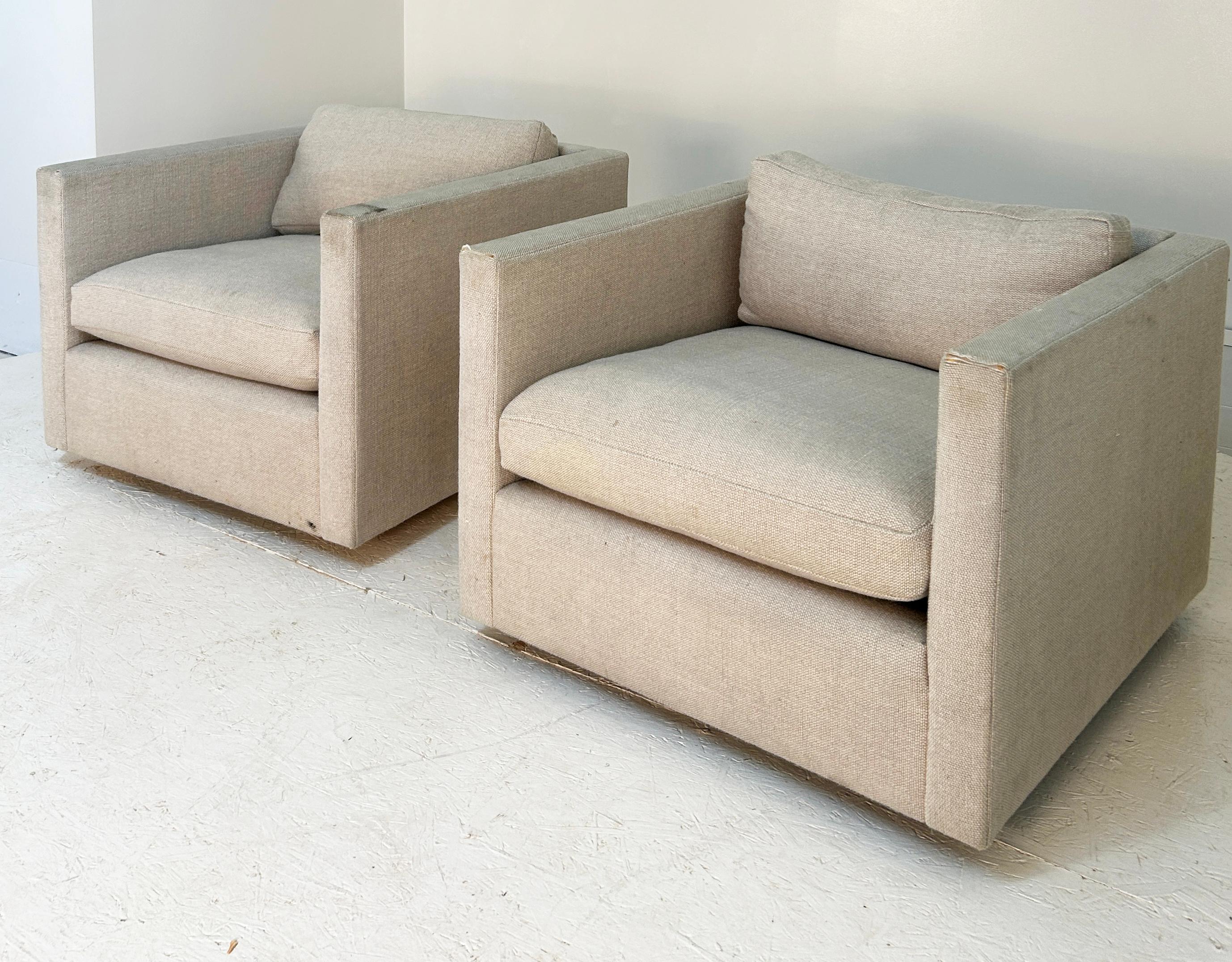 With the interiors in exquisite condition (foam and feathers), these chairs only require reupholstery. 33