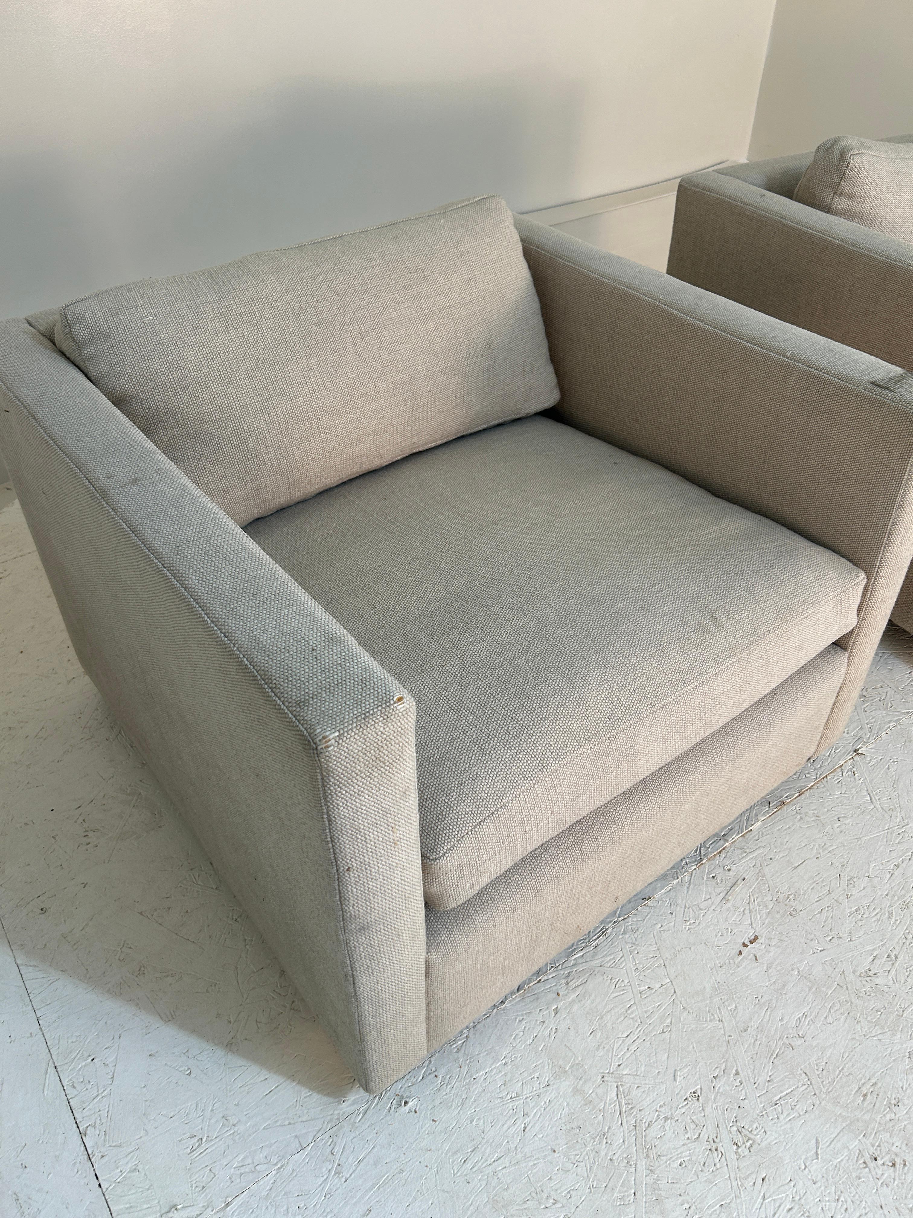 Late 20th Century Pair 1979 Charles Pfister Club Chairs
