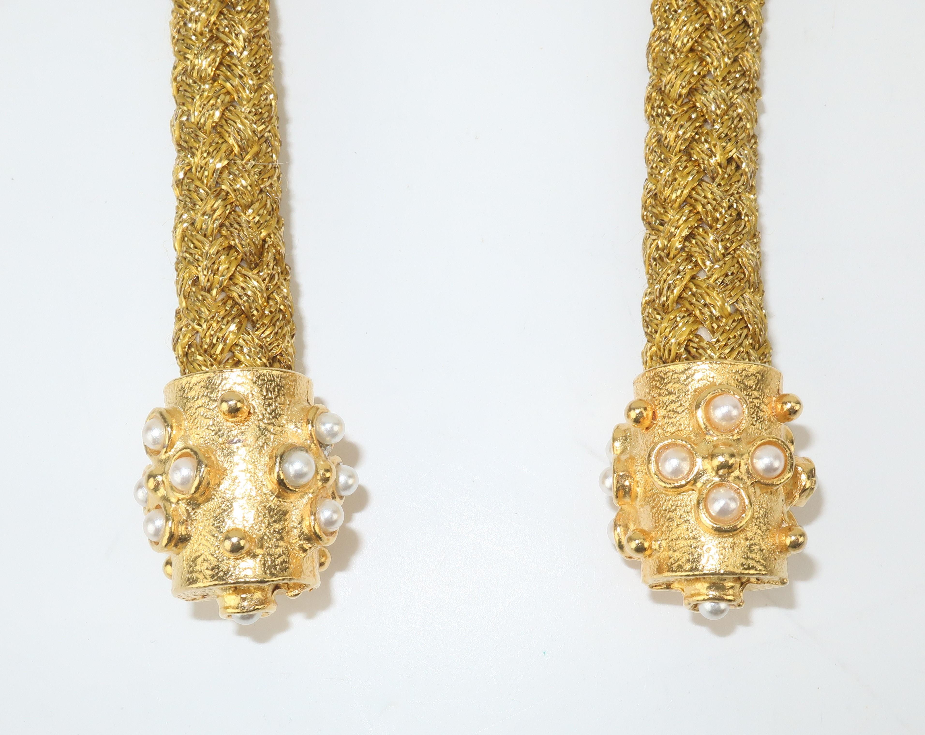 Pair 1980's Gold Tone Embellished Hair Ornaments In Good Condition In Atlanta, GA