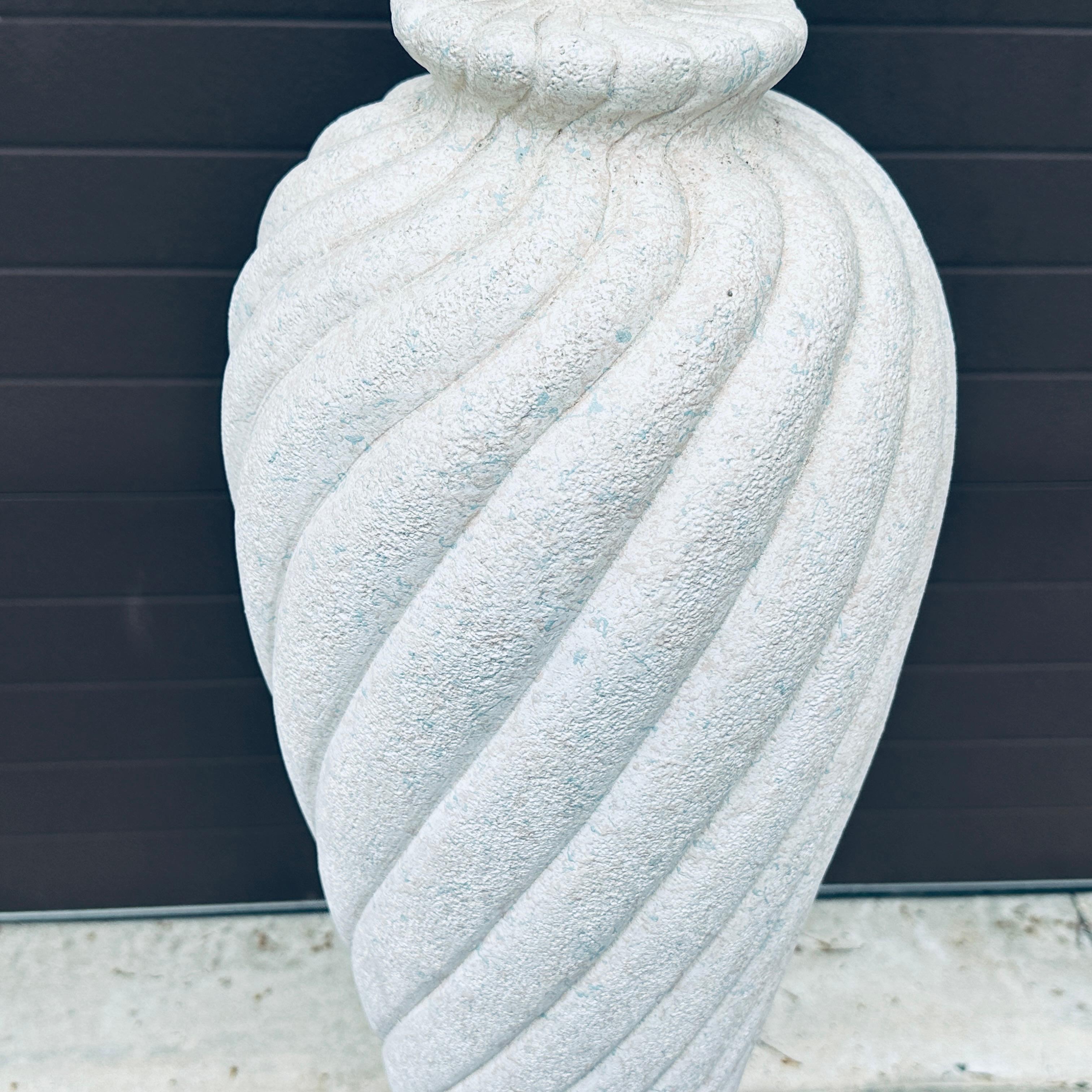 Pair 1980's Postmodern Swirled Plaster Floor Lamps For Sale 5