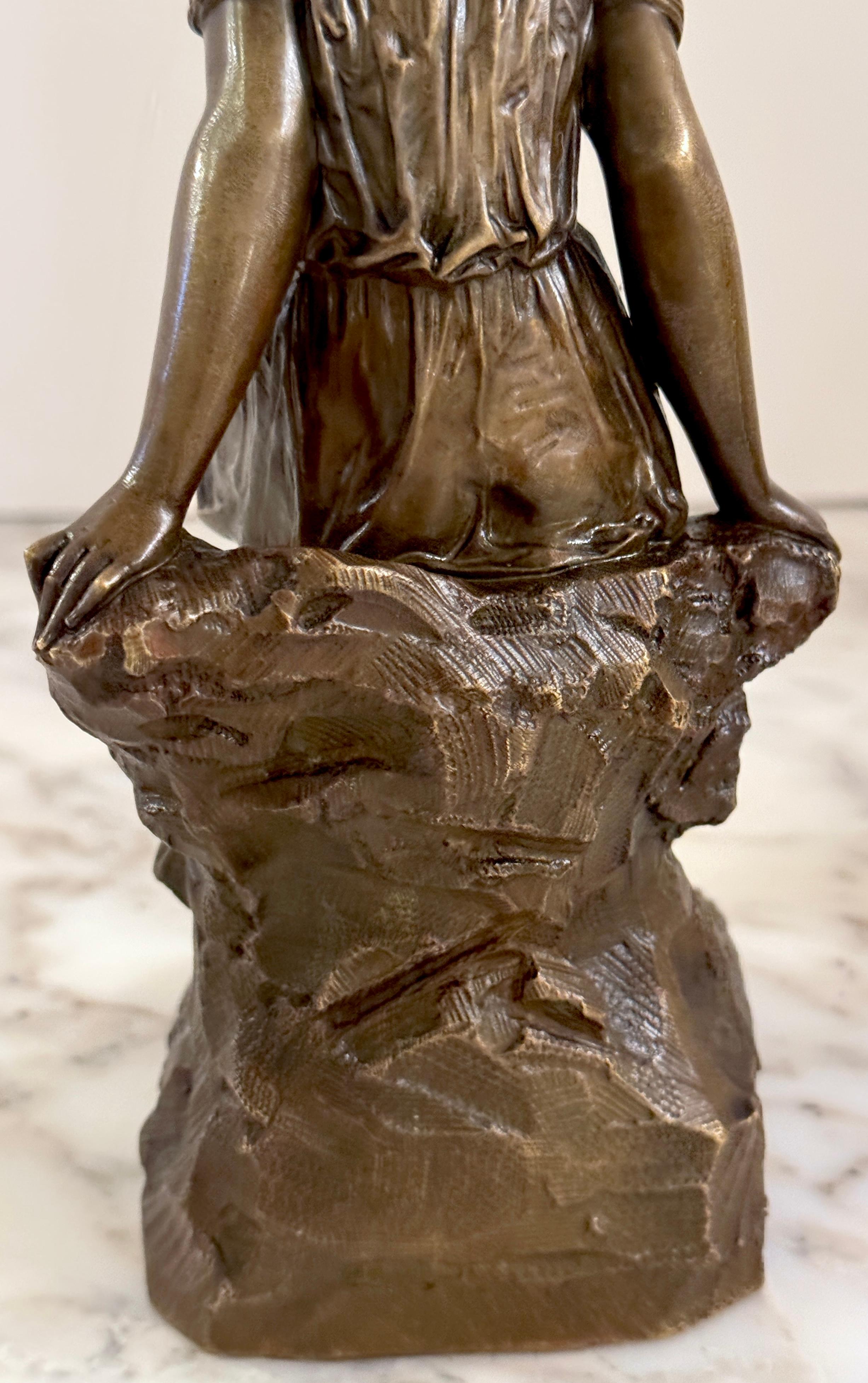 Pair 19th C. Bronze Clodion School Bathing Beauty Bookends/ Sculptures For Sale 5