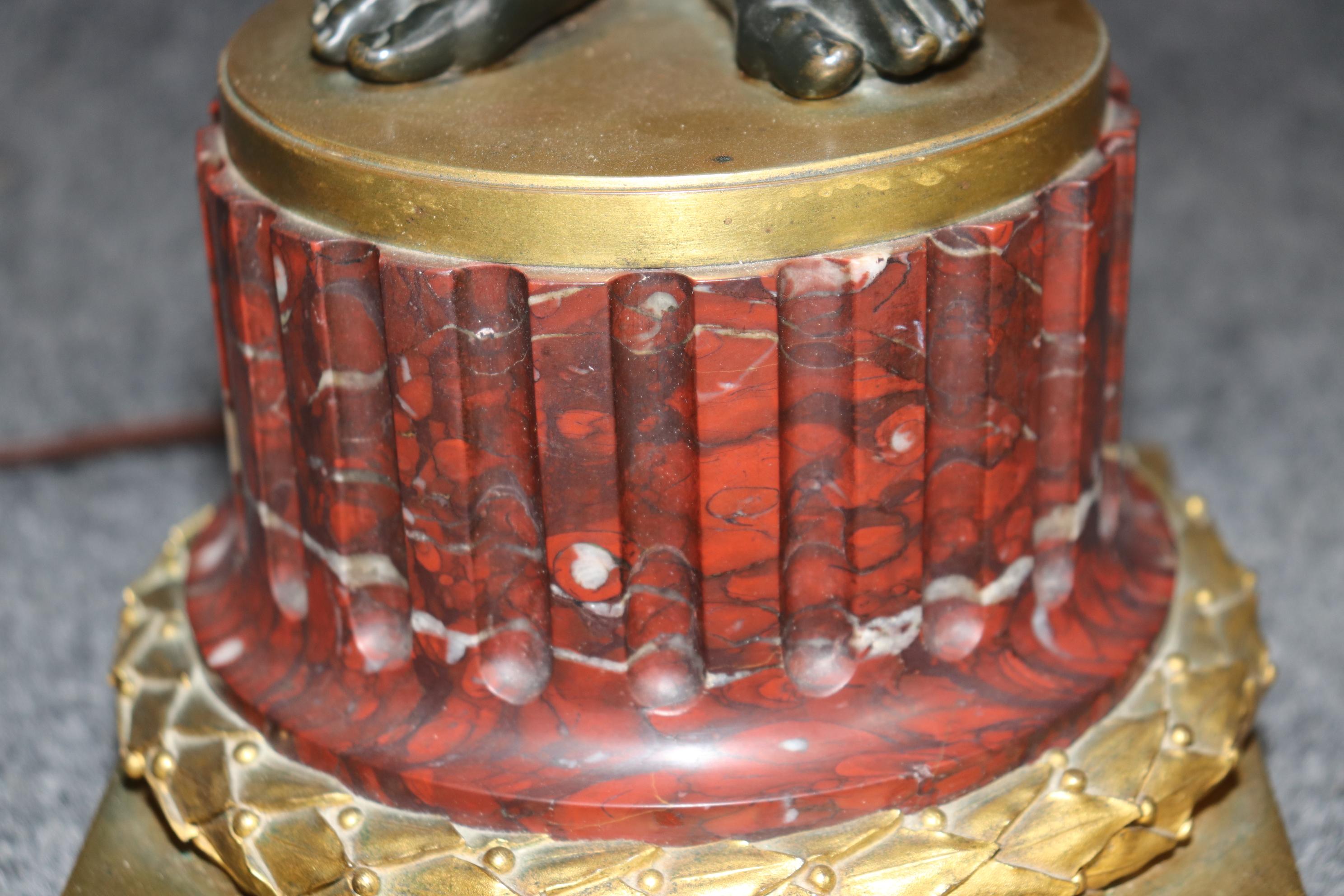 Coppia di lampade da tavolo A.I.C. in bronzo a forma di cherubino, in stile Henry Dasson in vendita 10