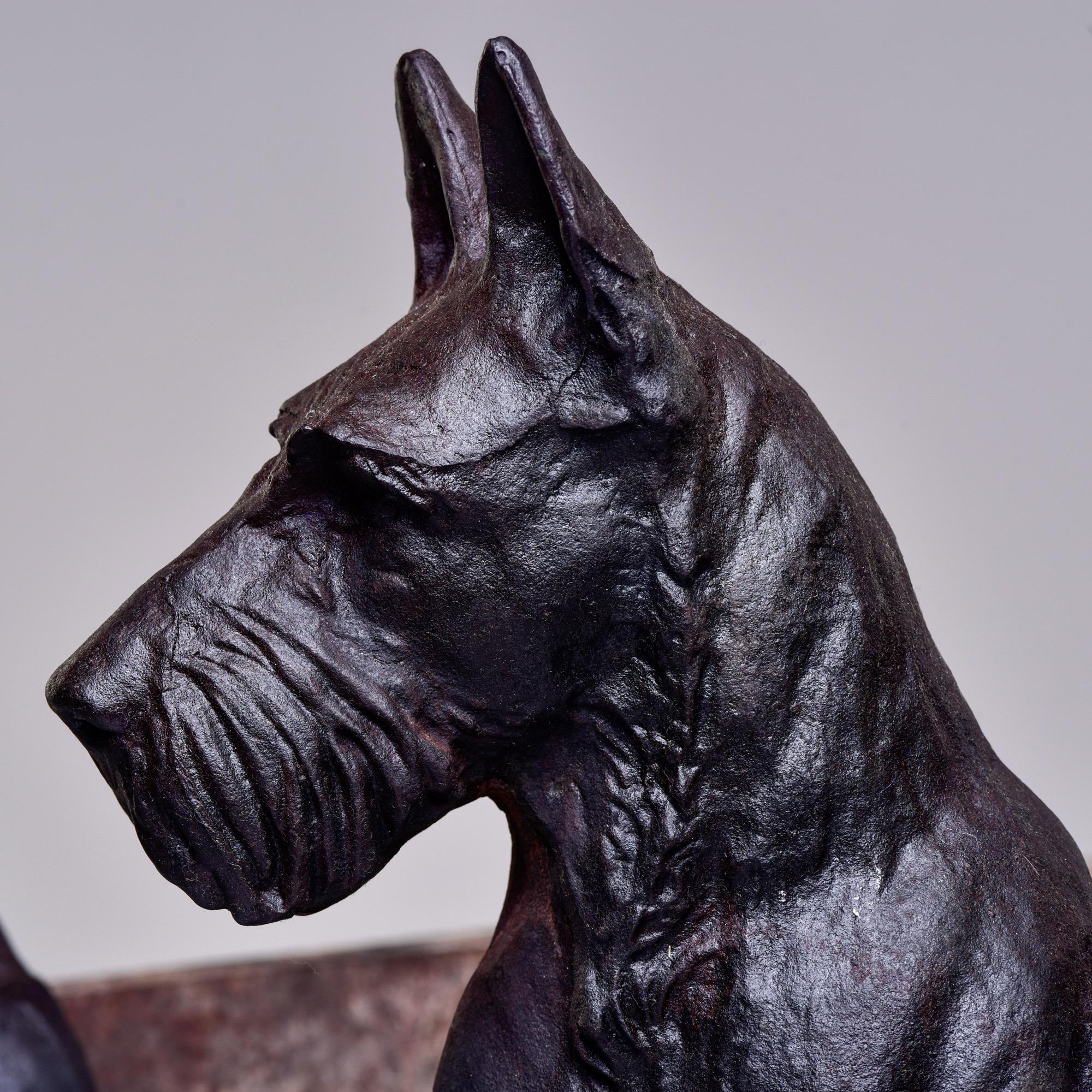 Pair 19th C Cast Iron Scottish Terrier Figural Andirons 4