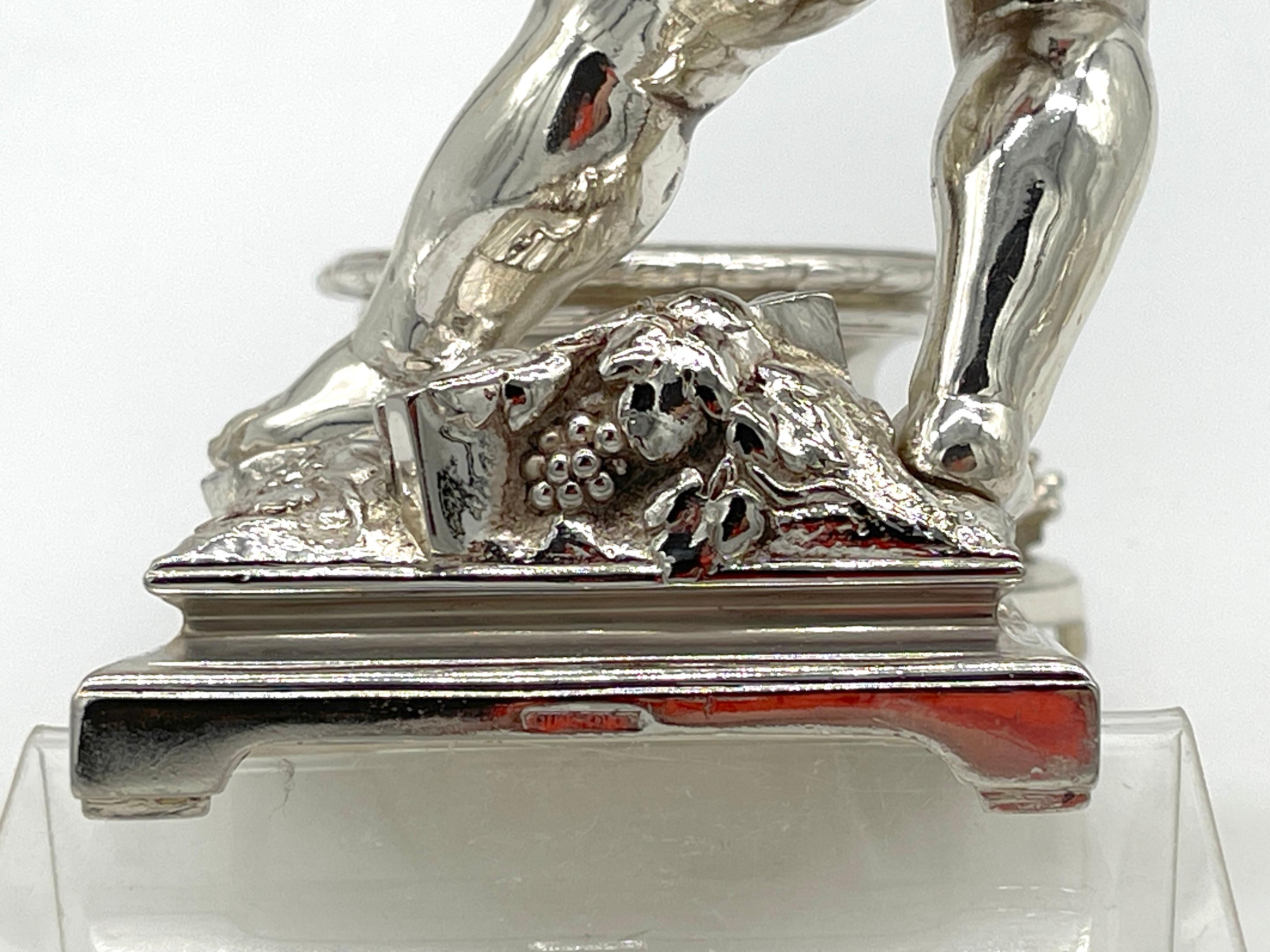 Pair 19th C. Christofle Silvered Bronze Putti  & Crystal Centerpieces For Sale 7