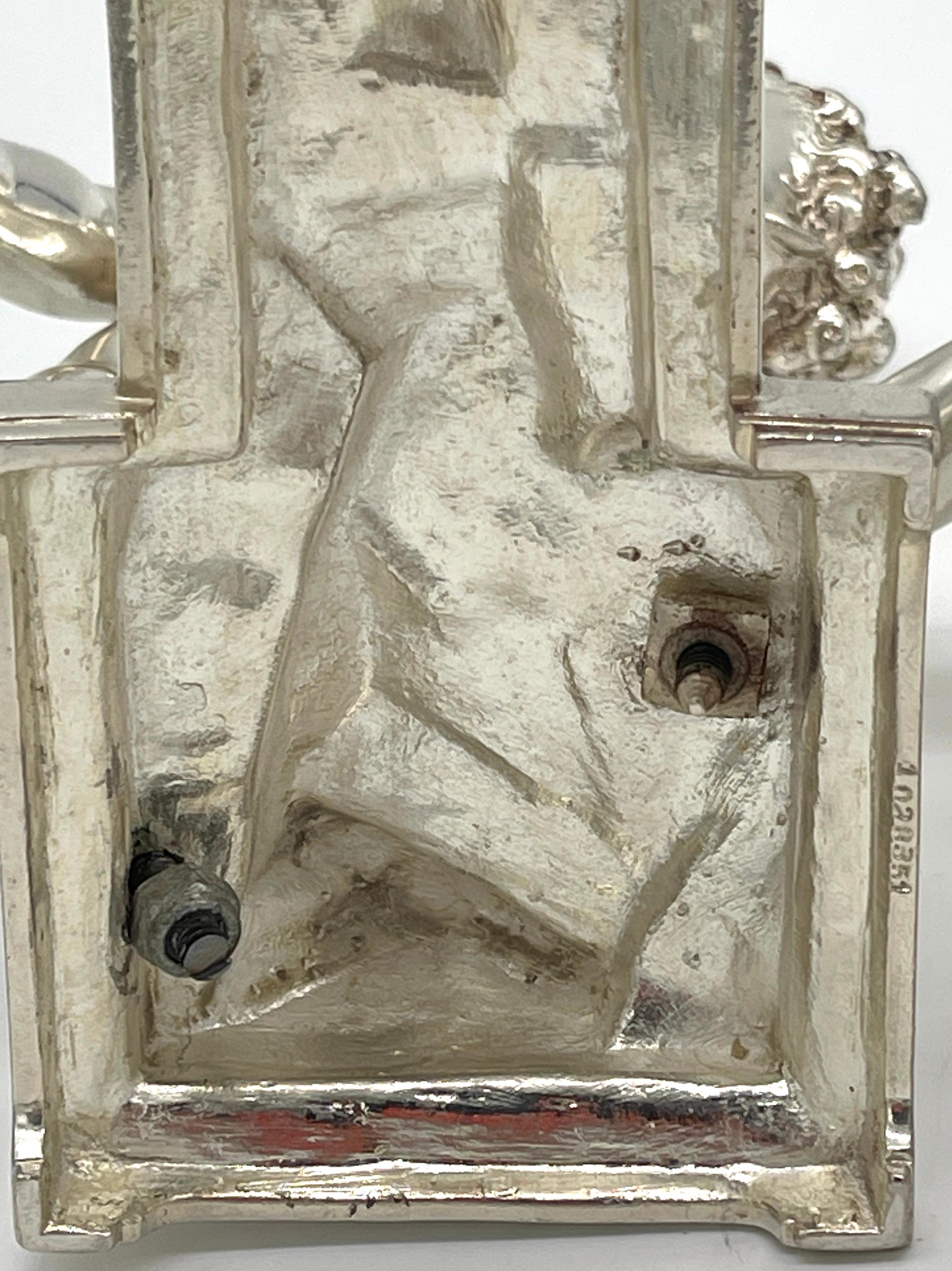Pair 19th C. Christofle Silvered Bronze Putti  & Crystal Centerpieces For Sale 12