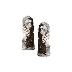 Used Pair 19th c. Composite Lions