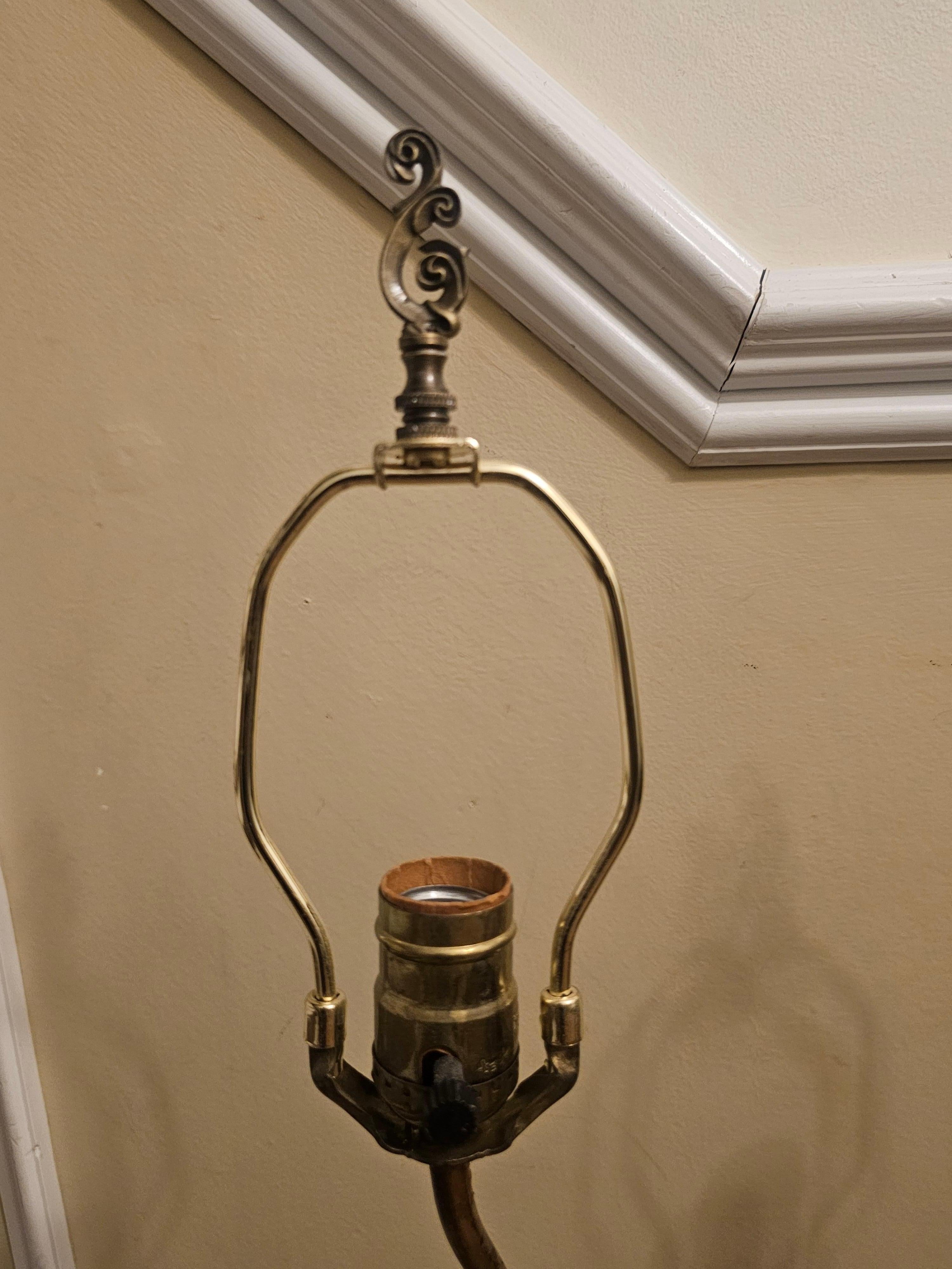 Pair 19th C. French Empire Marble and Bronze Figural Candelabra Mounted as Lamps in vendita 7