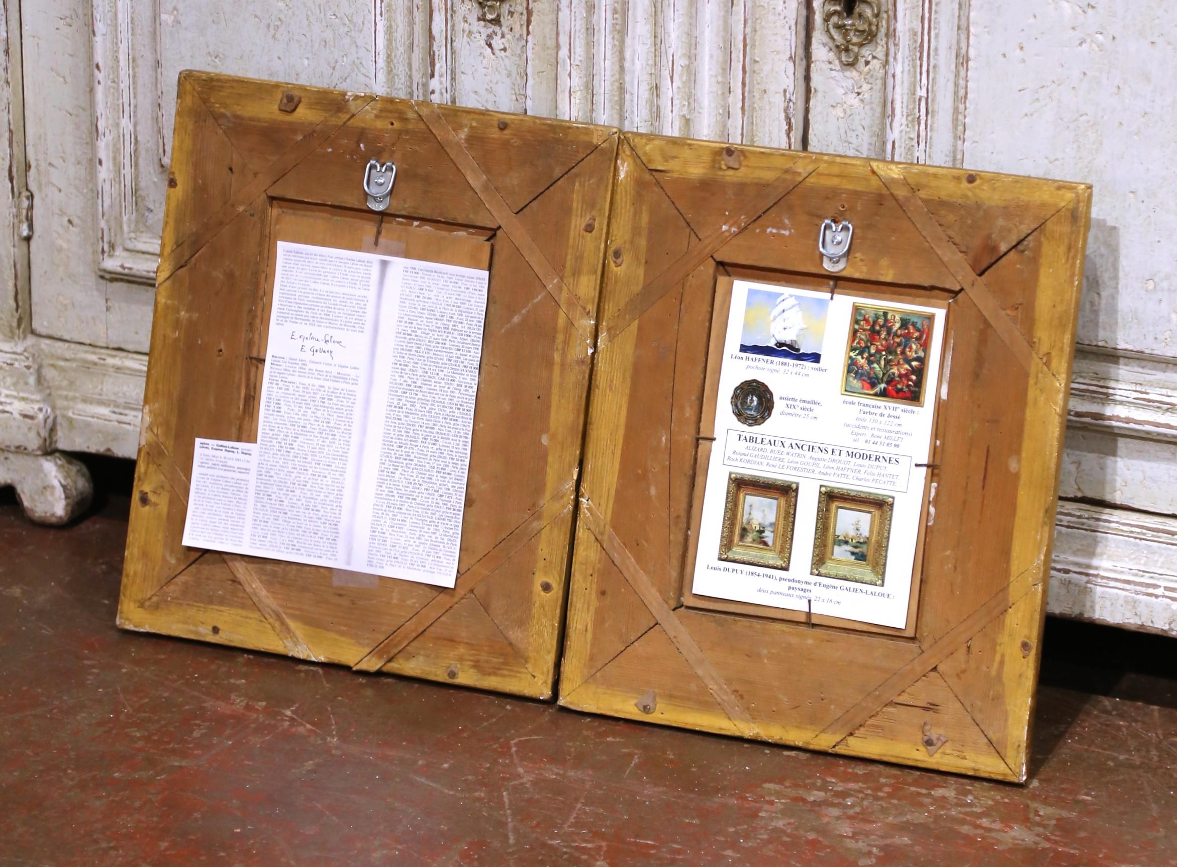 Pair 19th C. French Oil Paintings on Board Signed L. Dupuy for E. Galien-Laloue im Angebot 5