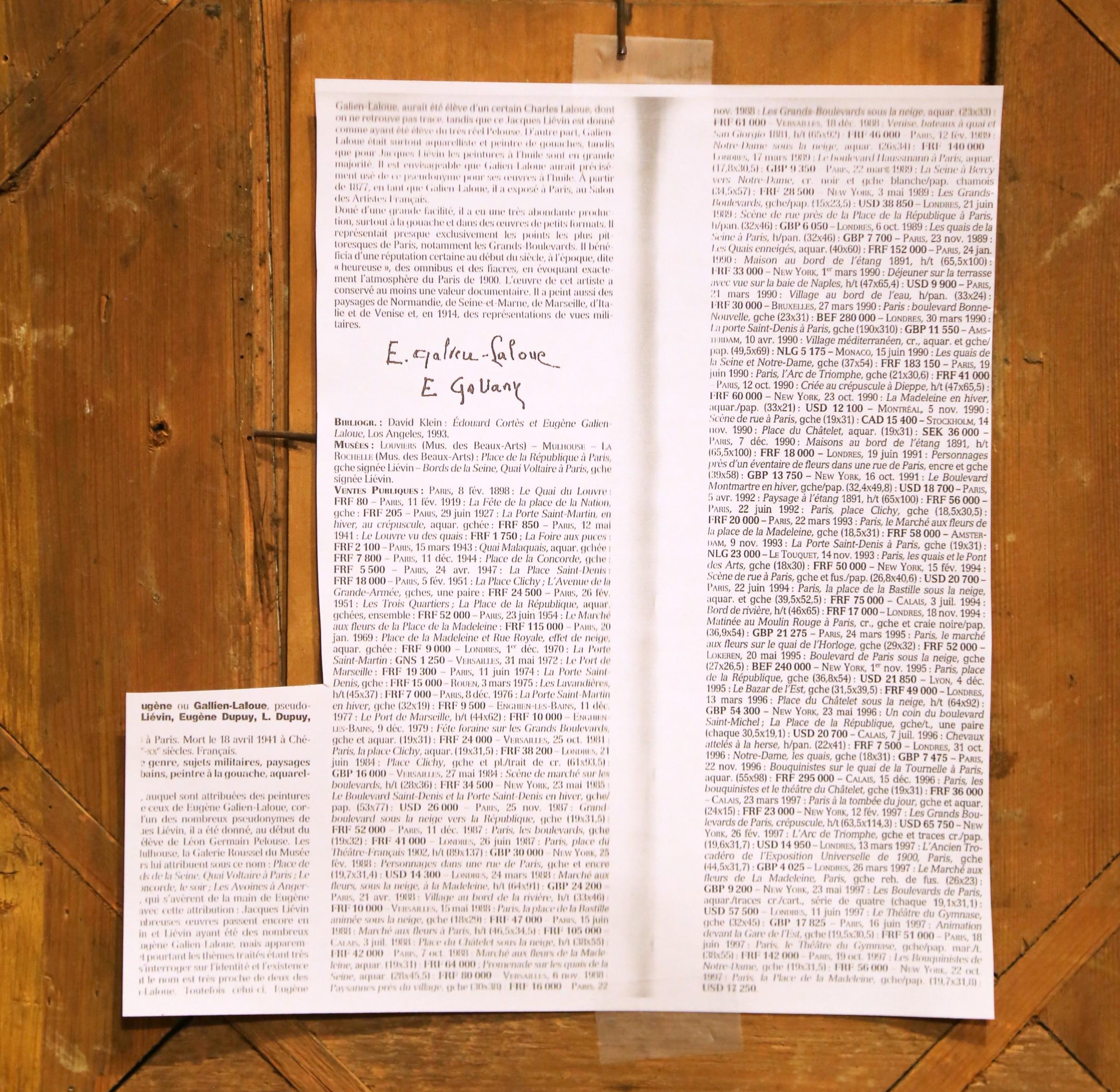 Pair 19th C. French Oil Paintings on Board Signed L. Dupuy for E. Galien-Laloue im Angebot 6