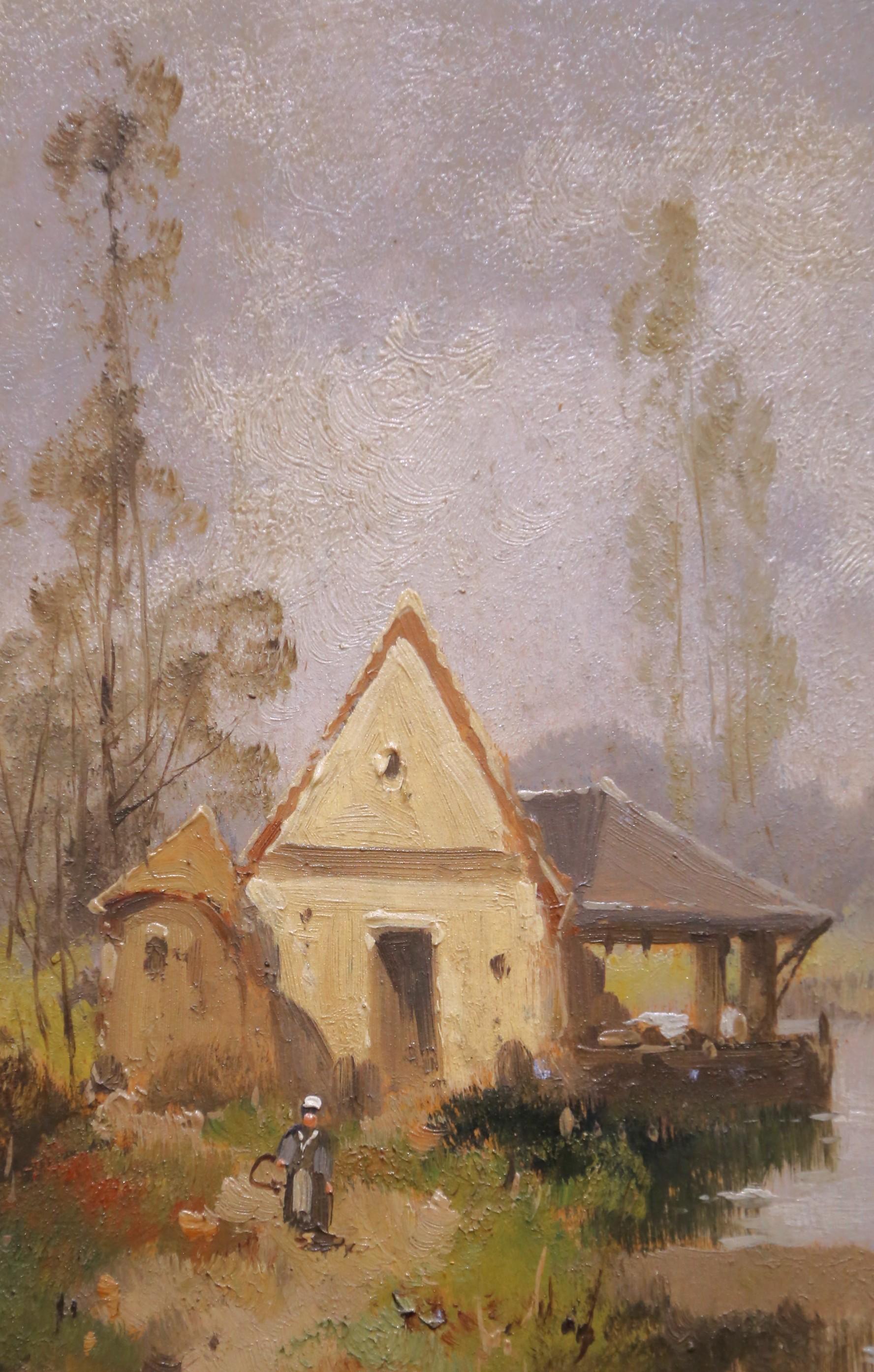 Pair 19th C. French Oil Paintings on Board Signed L. Dupuy for E. Galien-Laloue (19. Jahrhundert) im Angebot