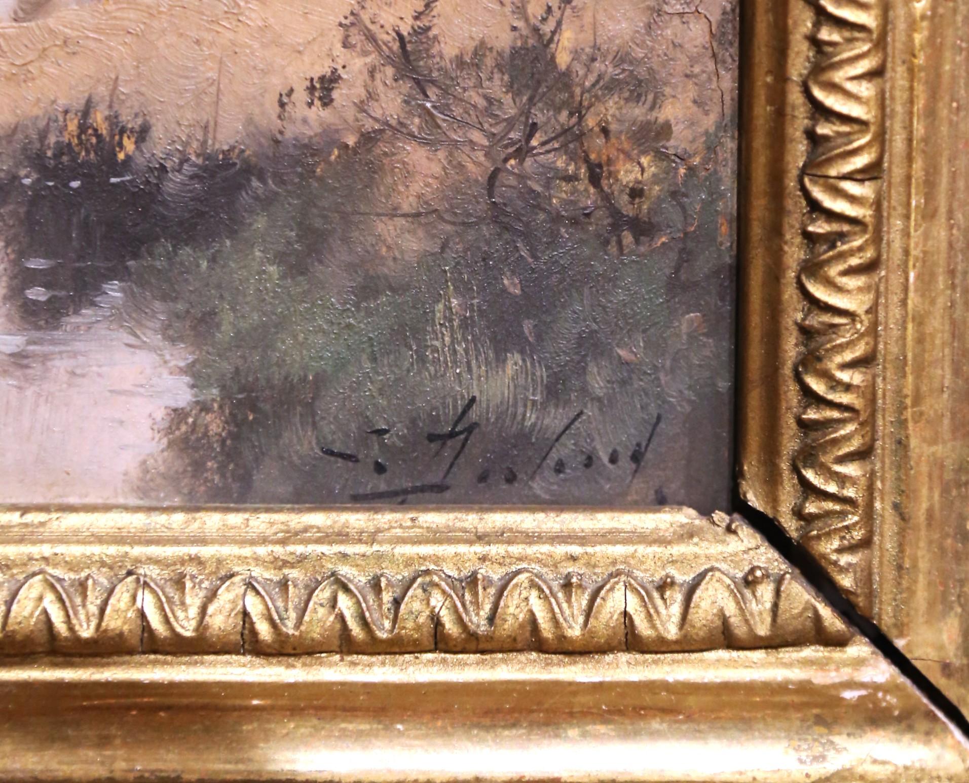 Pair 19th C. French Oil Paintings on Board Signed L. Dupuy for E. Galien-Laloue im Angebot 1