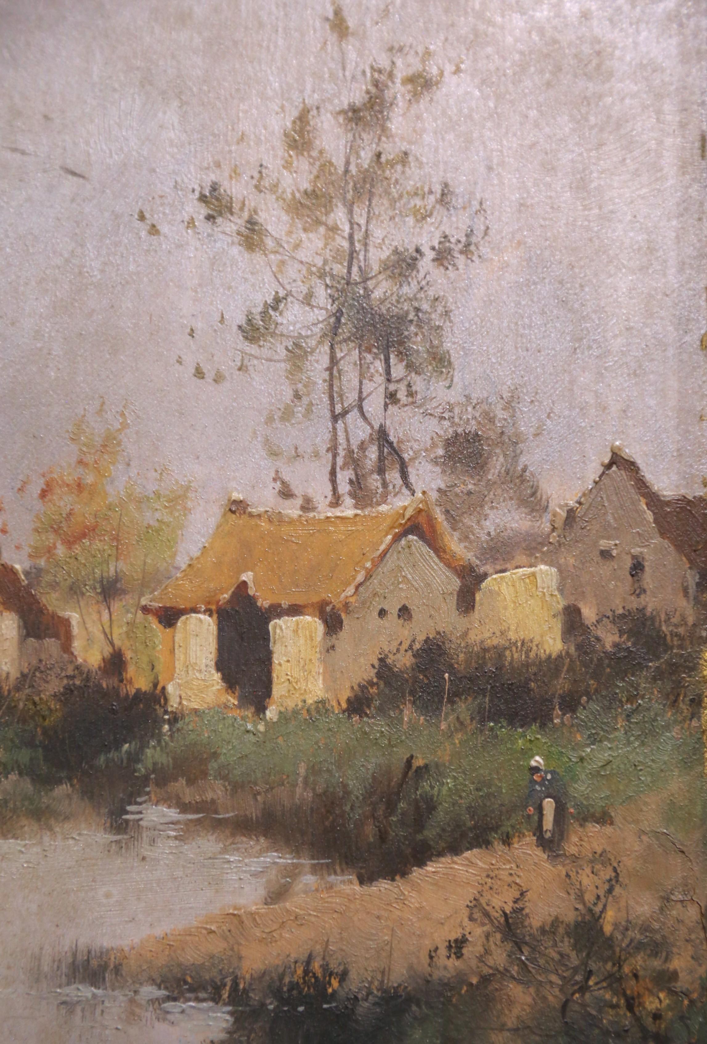 Pair 19th C. French Oil Paintings on Board Signed L. Dupuy for E. Galien-Laloue im Angebot 2