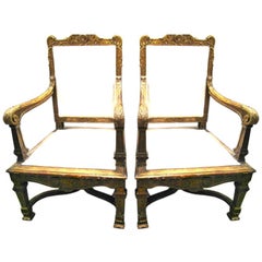 Paire 19e s. Chaises - Bois doré