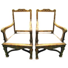 Pair 19th c. Giltwood Chairs