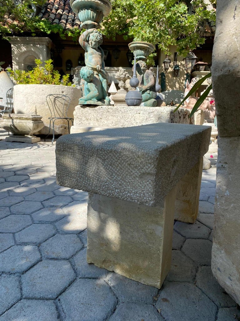 Pair Hand Carved Stone Garden Benches simple Seat Decorative antique ...
