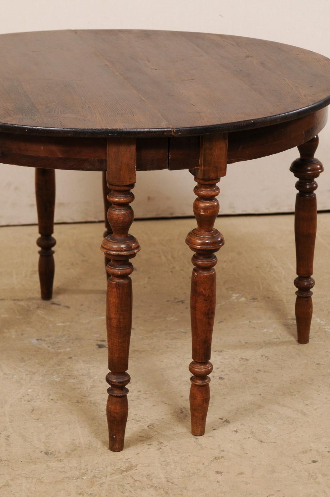 Pair of Swedish Demilunes with Rounded Aprons and Beautifully Turned Legs 6