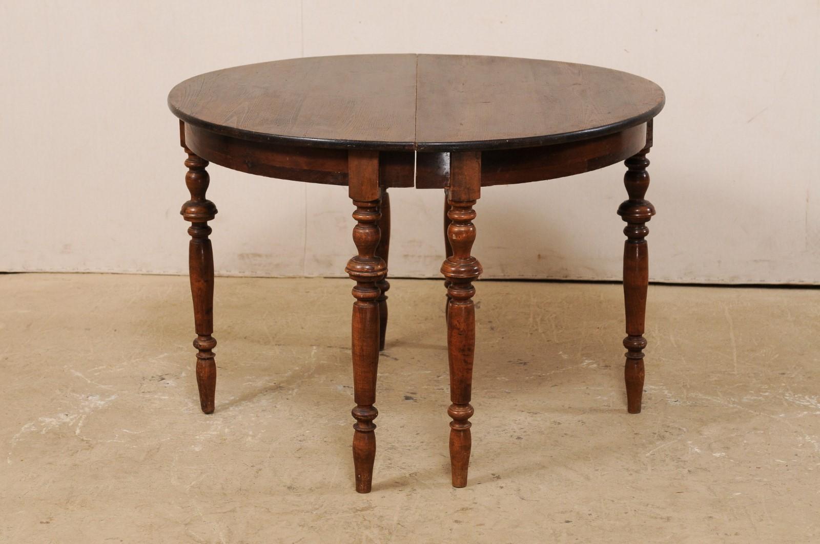 Pair of Swedish Demilunes with Rounded Aprons and Beautifully Turned Legs 4