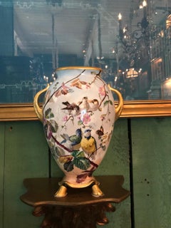 Pair of Vieux Paris Old Paris Vases Urn Decorative Object Design Porcelain