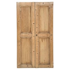 Pair 19th Century 2 Panel English Pine Cupboard Doors