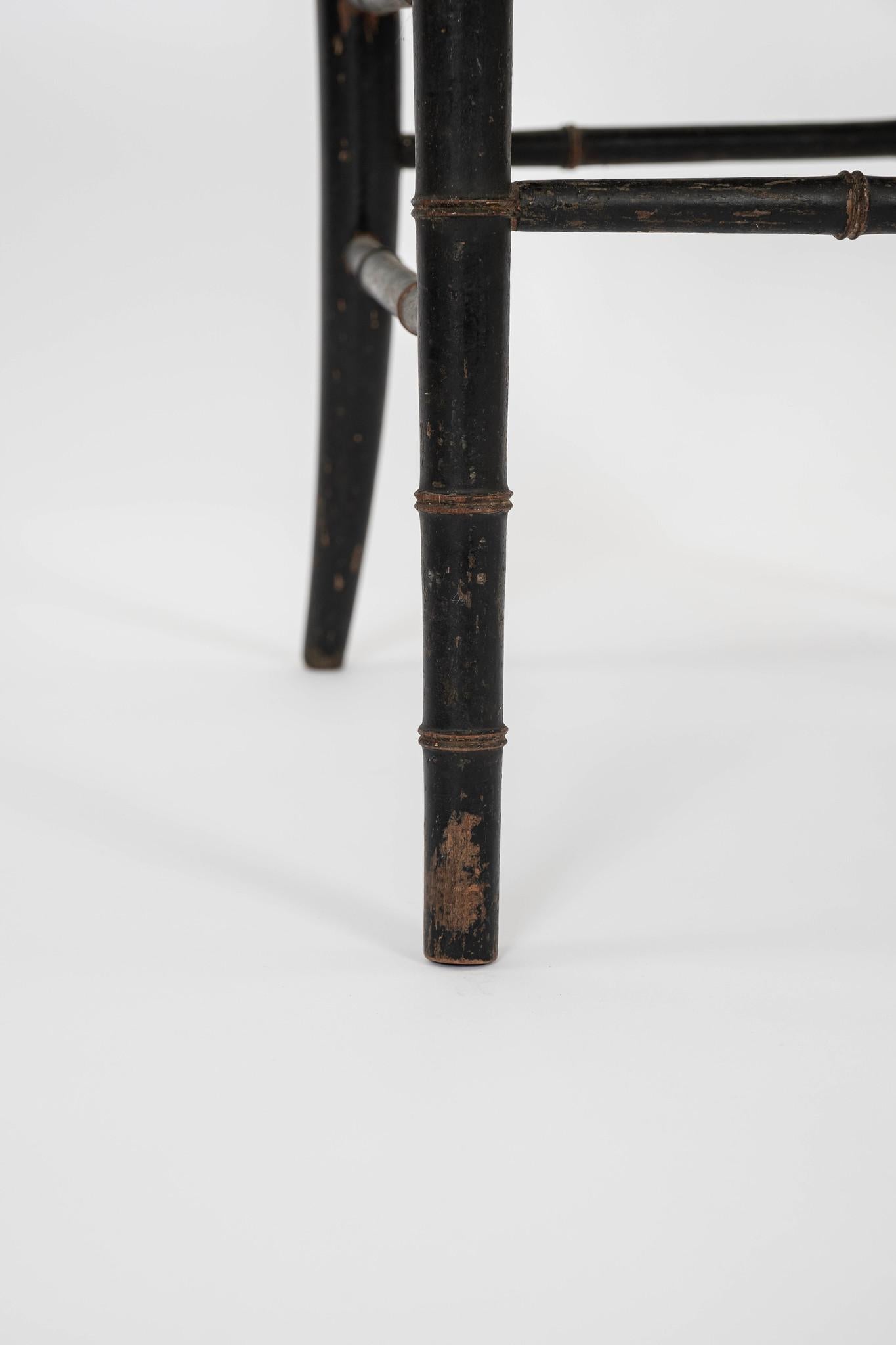 Pair Napoleon III Faux Bamboo Leopardo Silk Velvet Chairs For Sale 5