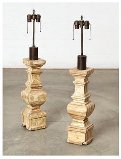 Pair 19th Century Alabaster Baluster Lamps