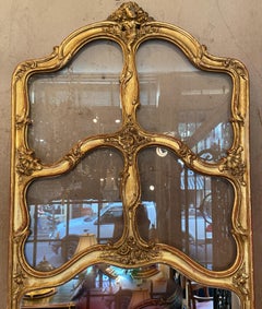 Pair 19th Century Antique French Carved Gold-Leaf Mirrors