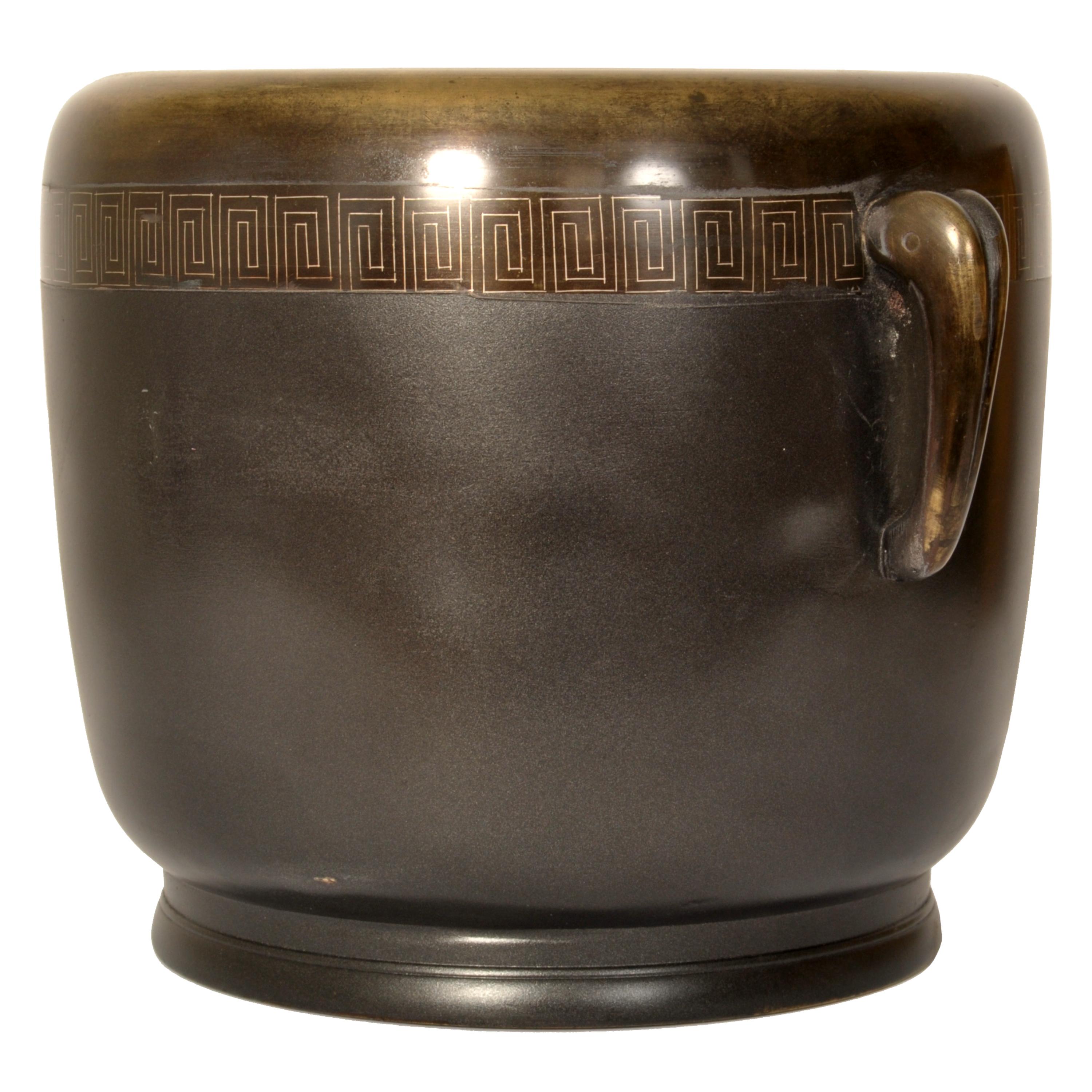 Pair 19th Century Antique Japanese Meiji Period Bronze Hibachi Censers 1868-1912 6