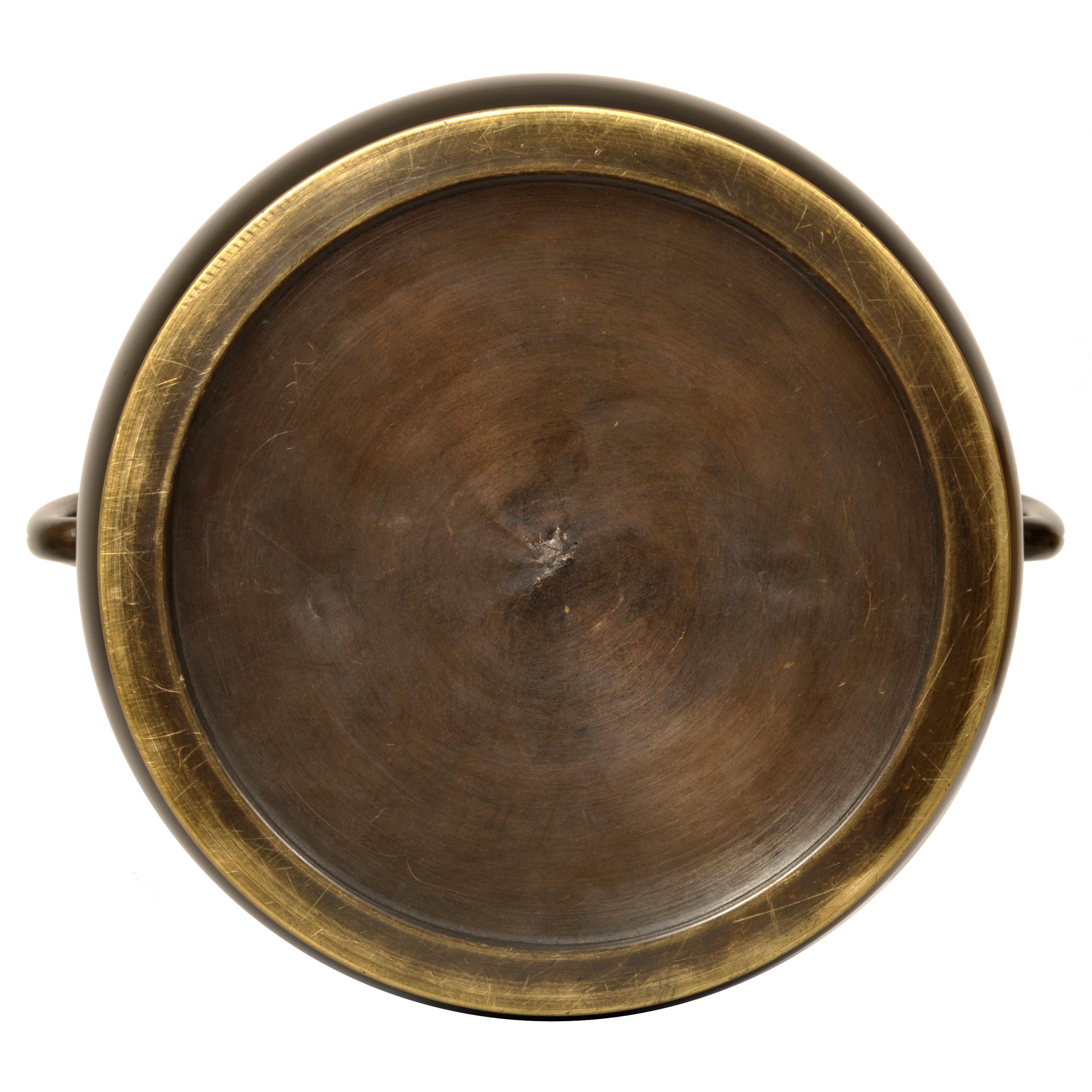 Pair 19th Century Antique Japanese Meiji Period Bronze Hibachi Censers 1868-1912 11