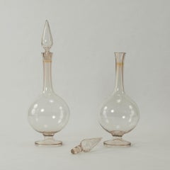 Pair 19th Century Apothecary Pharmacy Glass Carboys