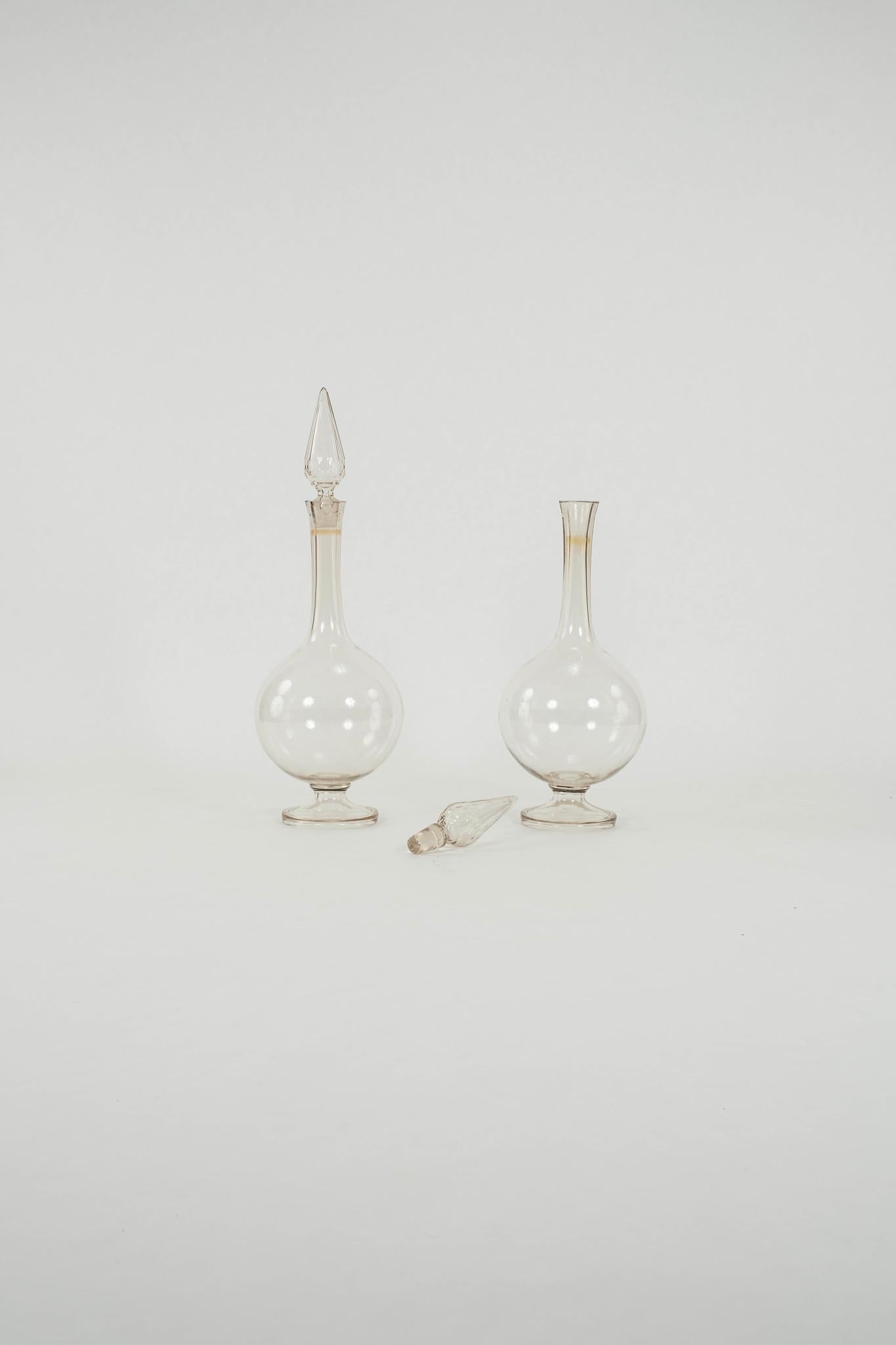Aesthetic Movement Pair 19th Century Apothecary Pharmacy Glass Carboys For Sale